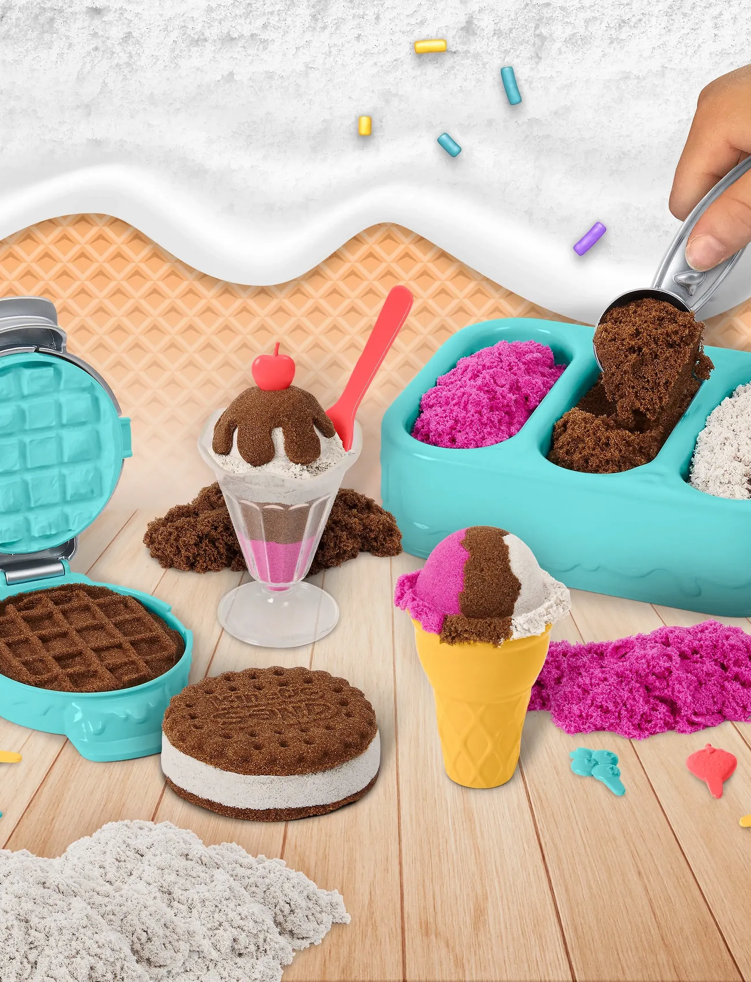 Kinetic Sand Kinetic Sand Ice Cream Treats, One Size, Multi/patterned, Outdoor Legetøj > Sand Legetøj, Børn