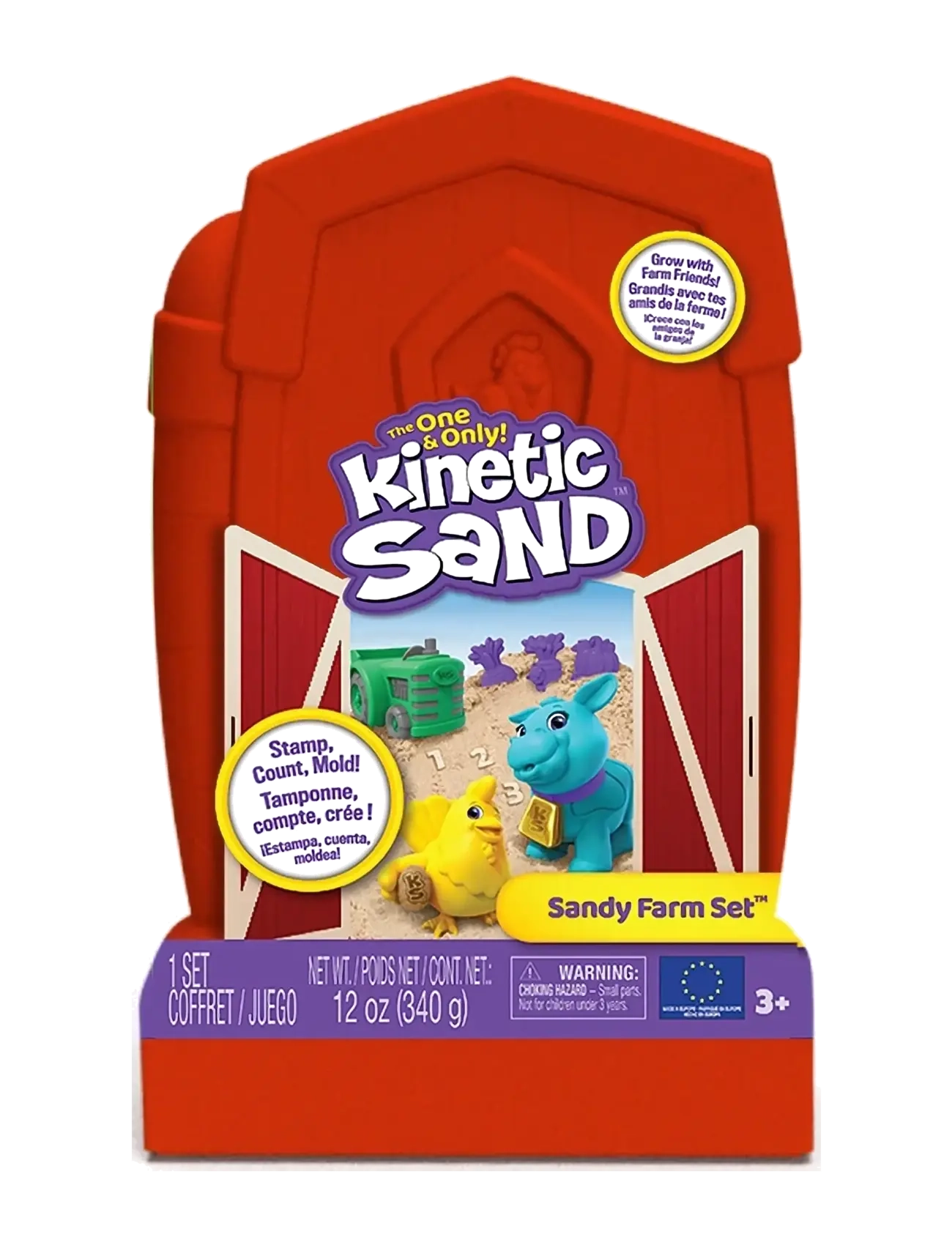 Kinetic Sand Sandy Farm Set, Børn, Play Dough, Rød, Str: ONE SIZE