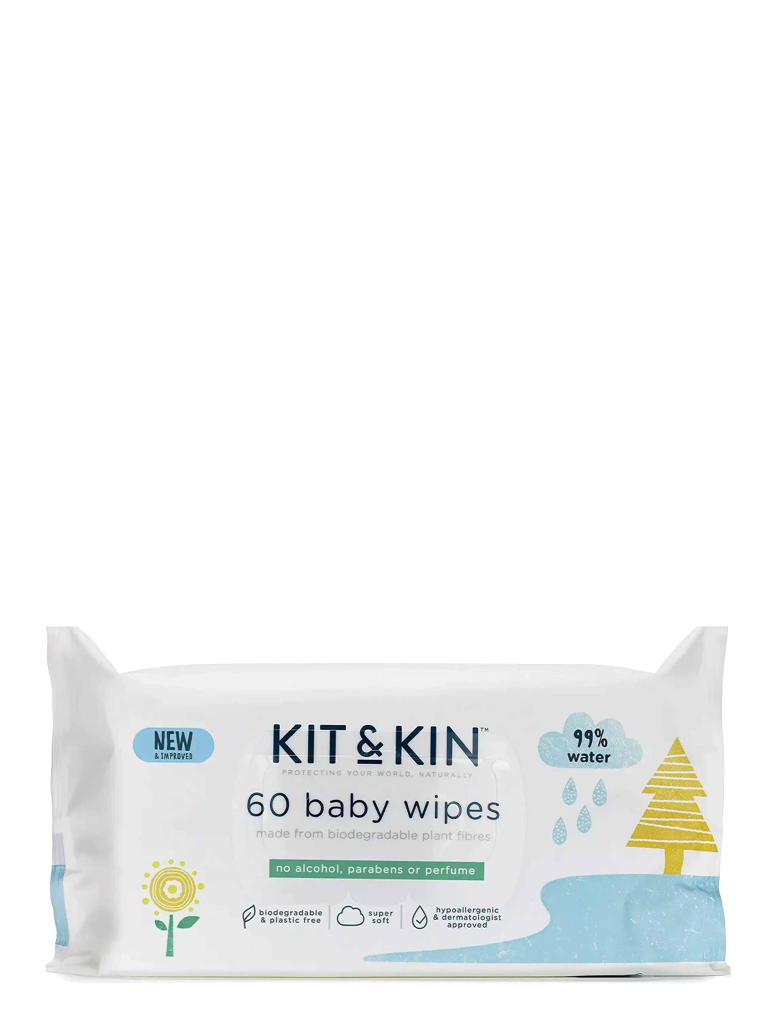 Kit & Kin Baby Wipes 60-p - WHITE