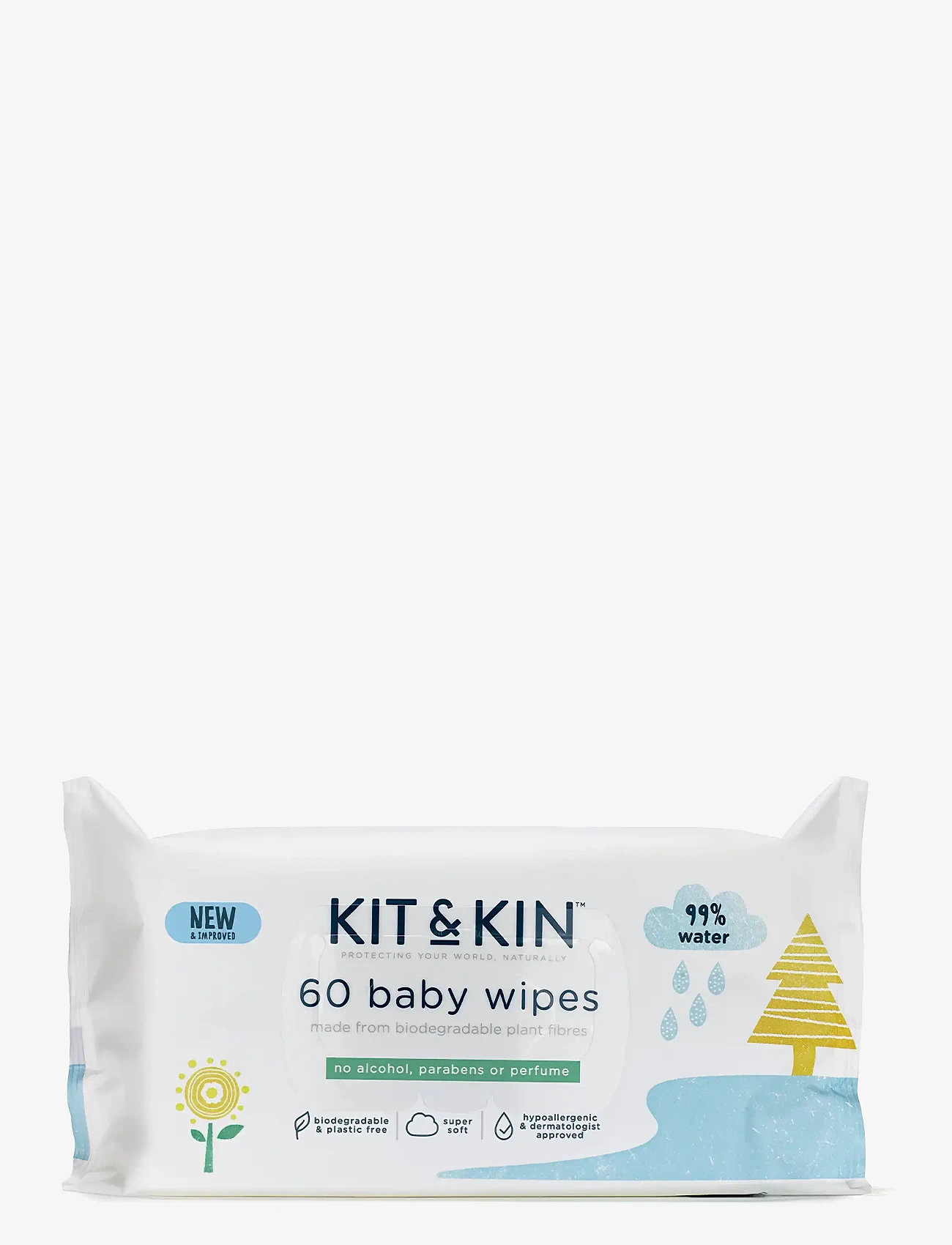 Kit & Kin - Kit & Kin Baby Wipes 60-p - våtservetter - white - 1
