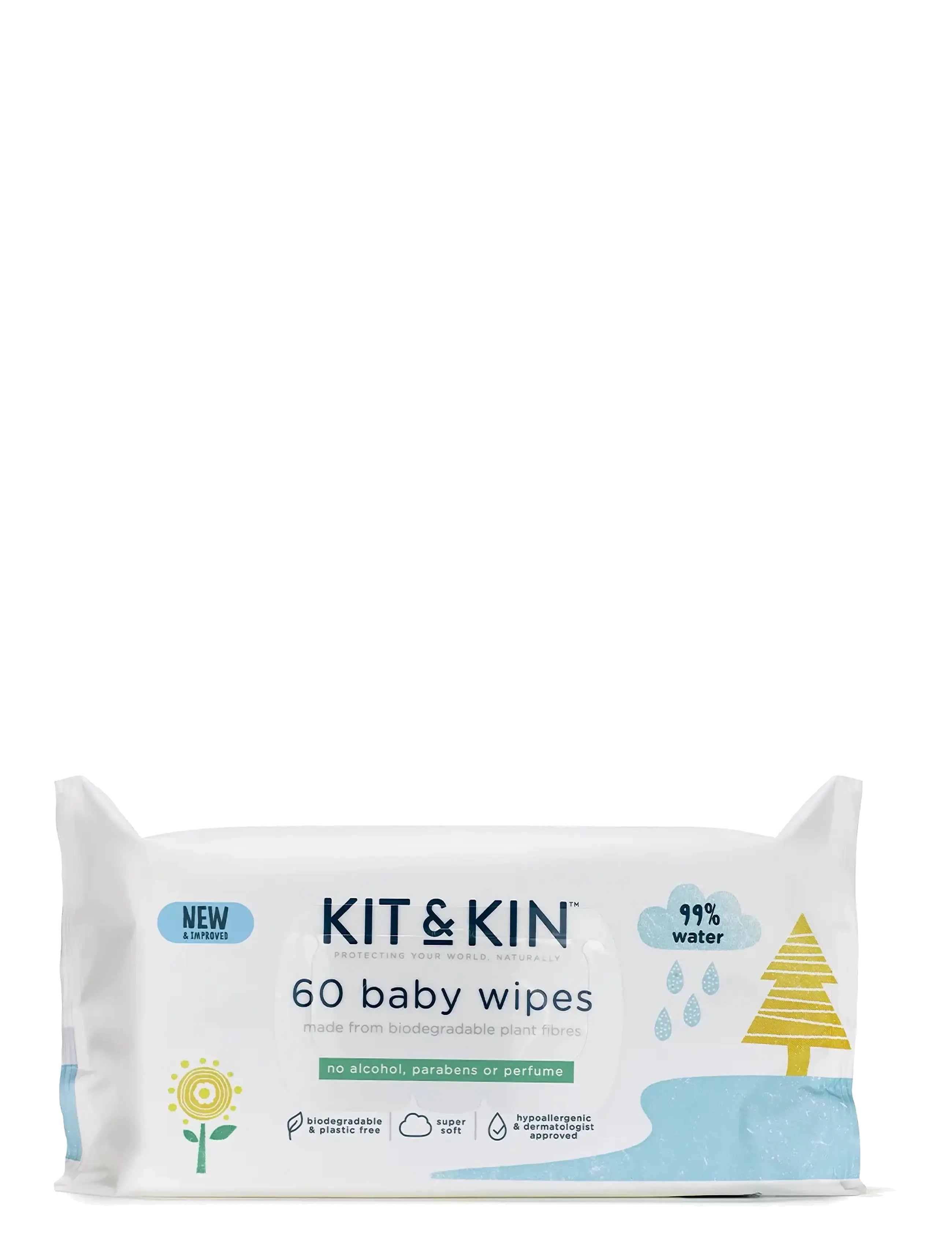 Kit & Kin Kit & Kin Baby Wipes 60-p - Babypleie - WHITE / white