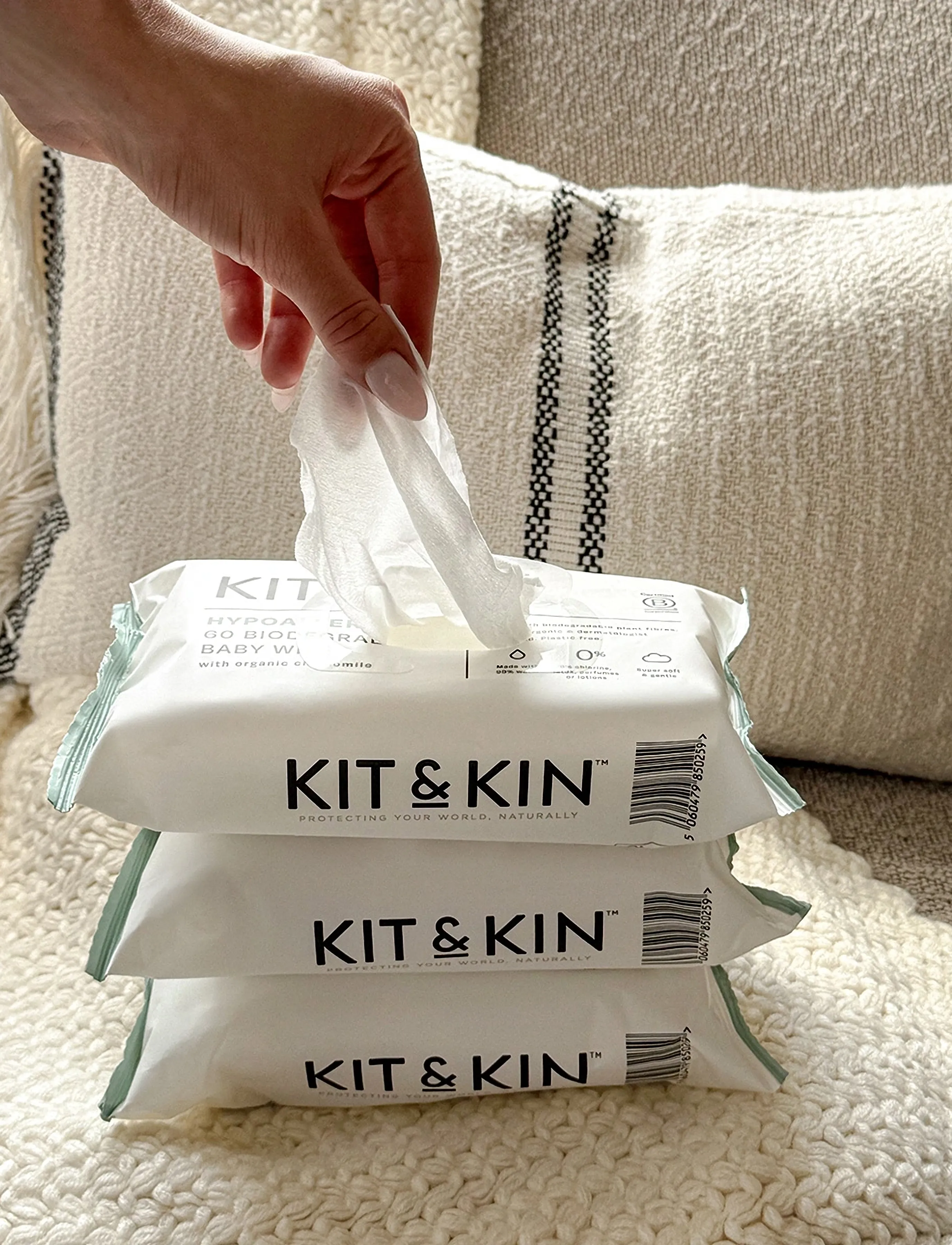 Kit & Kin Baby Wipes 10X60, Børn, Baby Vådservietter Multipakke, Hvid, Str: ONE SIZE