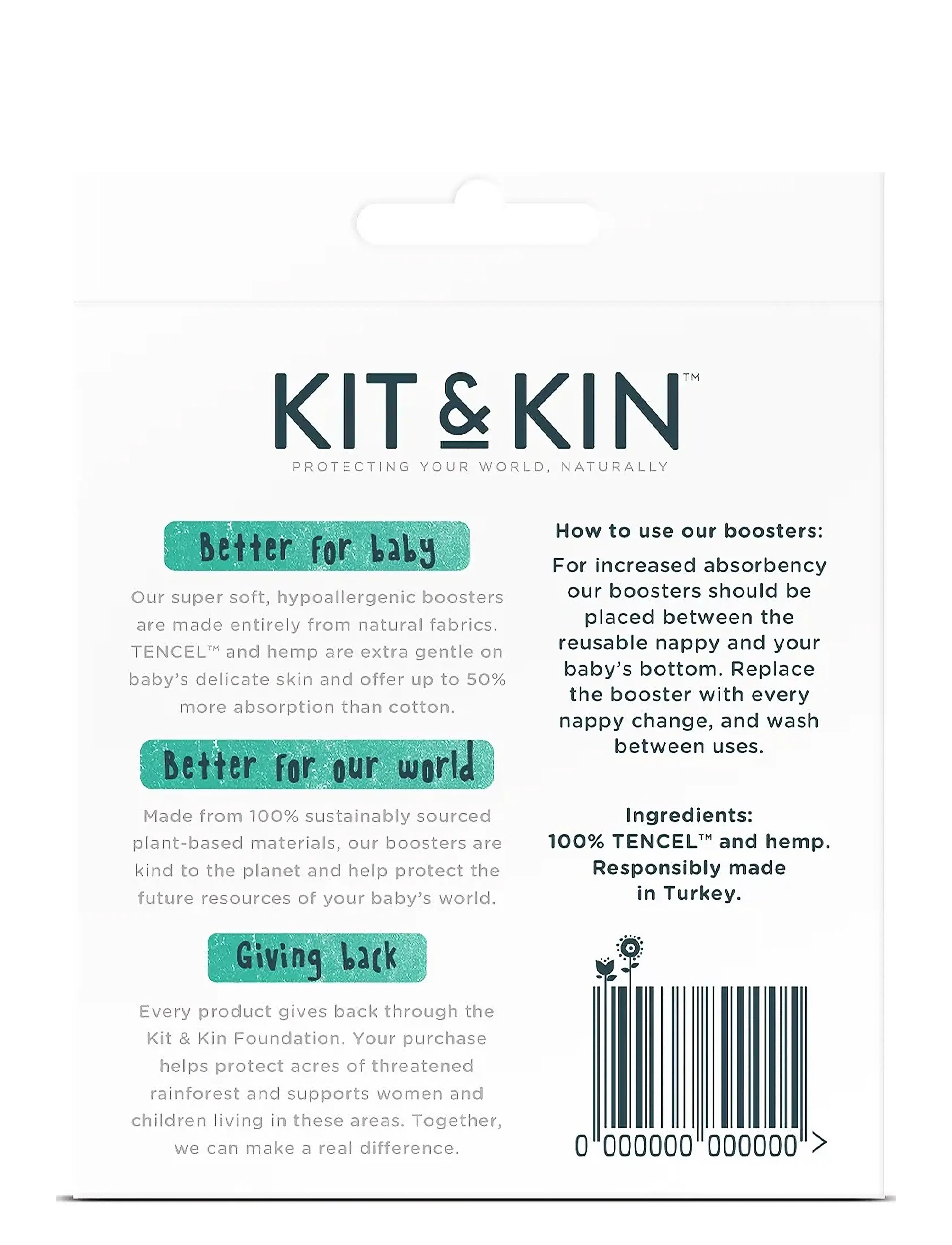 Kit & Kin - Reusable Plant Based Boosters 3-p - bleer - white - 1