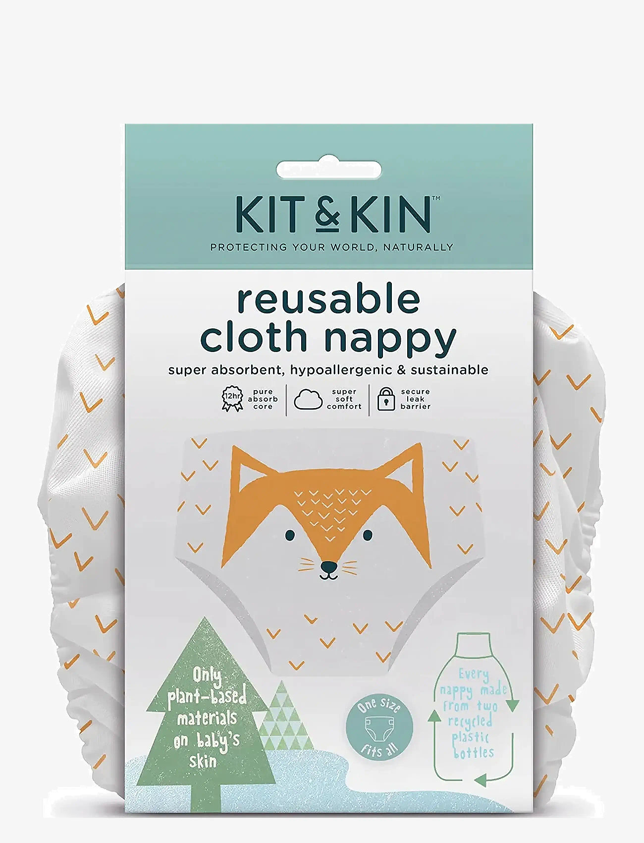 Kit & Kin - Reusable Nappy - babyvård - white - 2