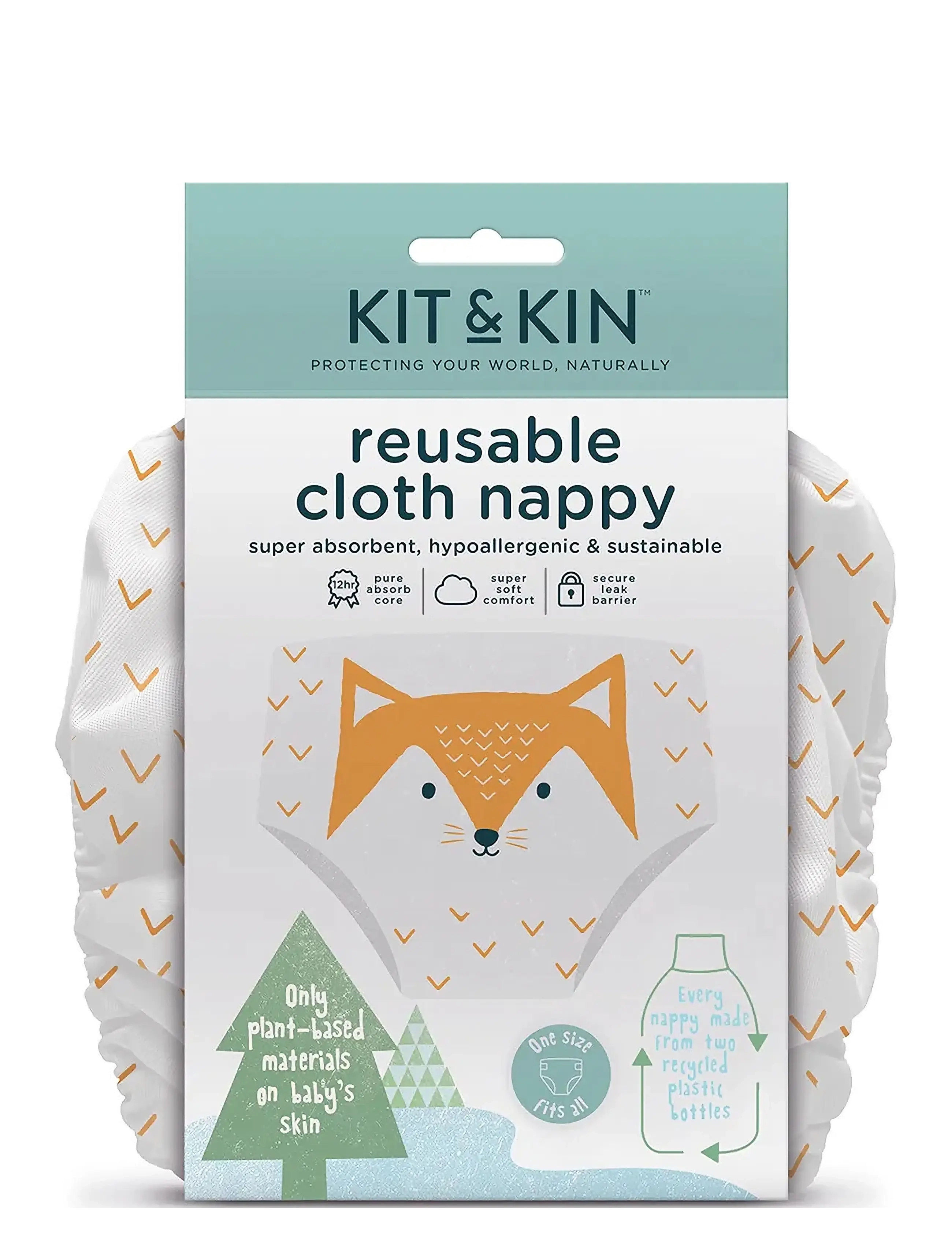 Kit & Kin - Reusable Nappy - bleer - white - 2