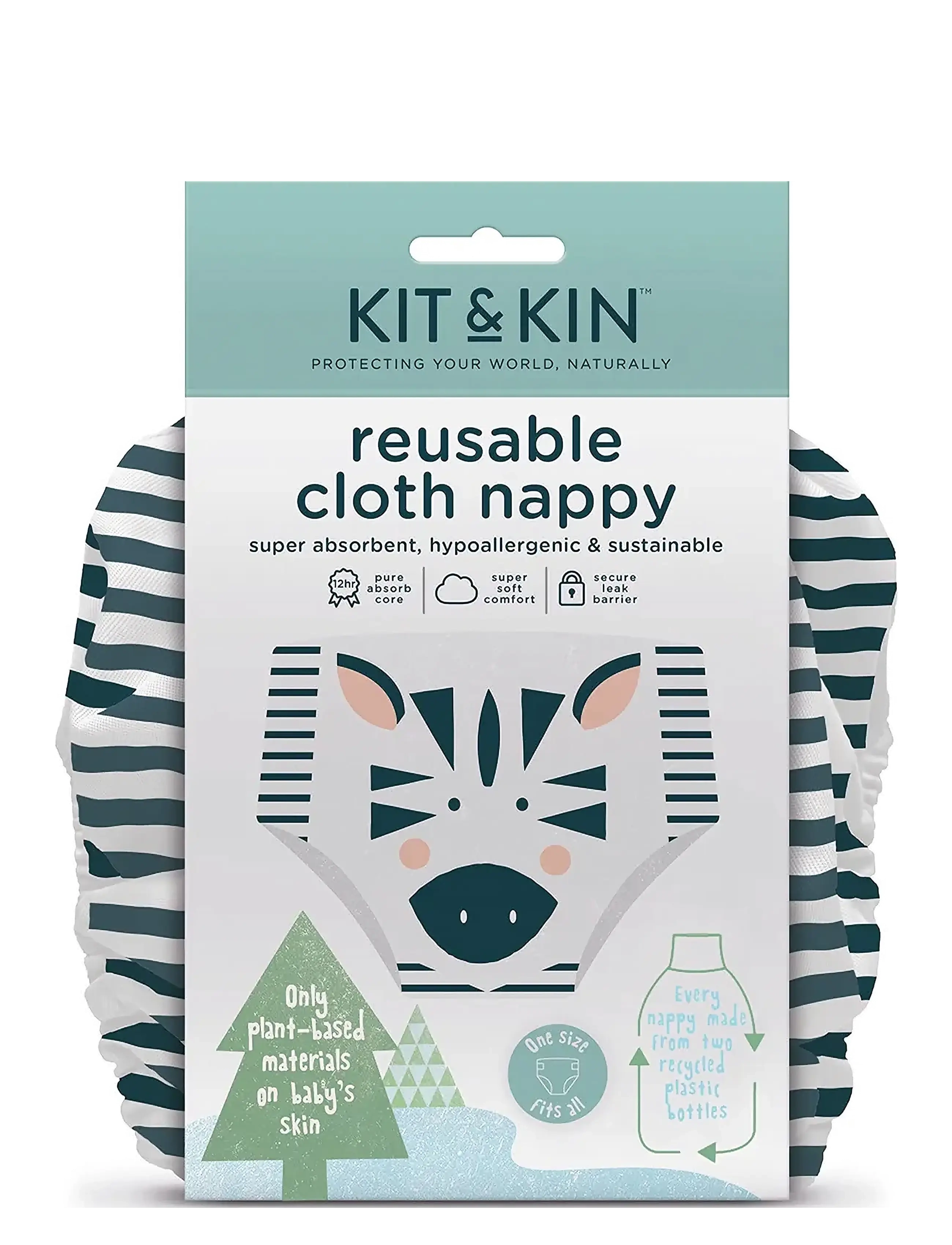 Kit & Kin - Reusable Nappy - blöjor - white - 2