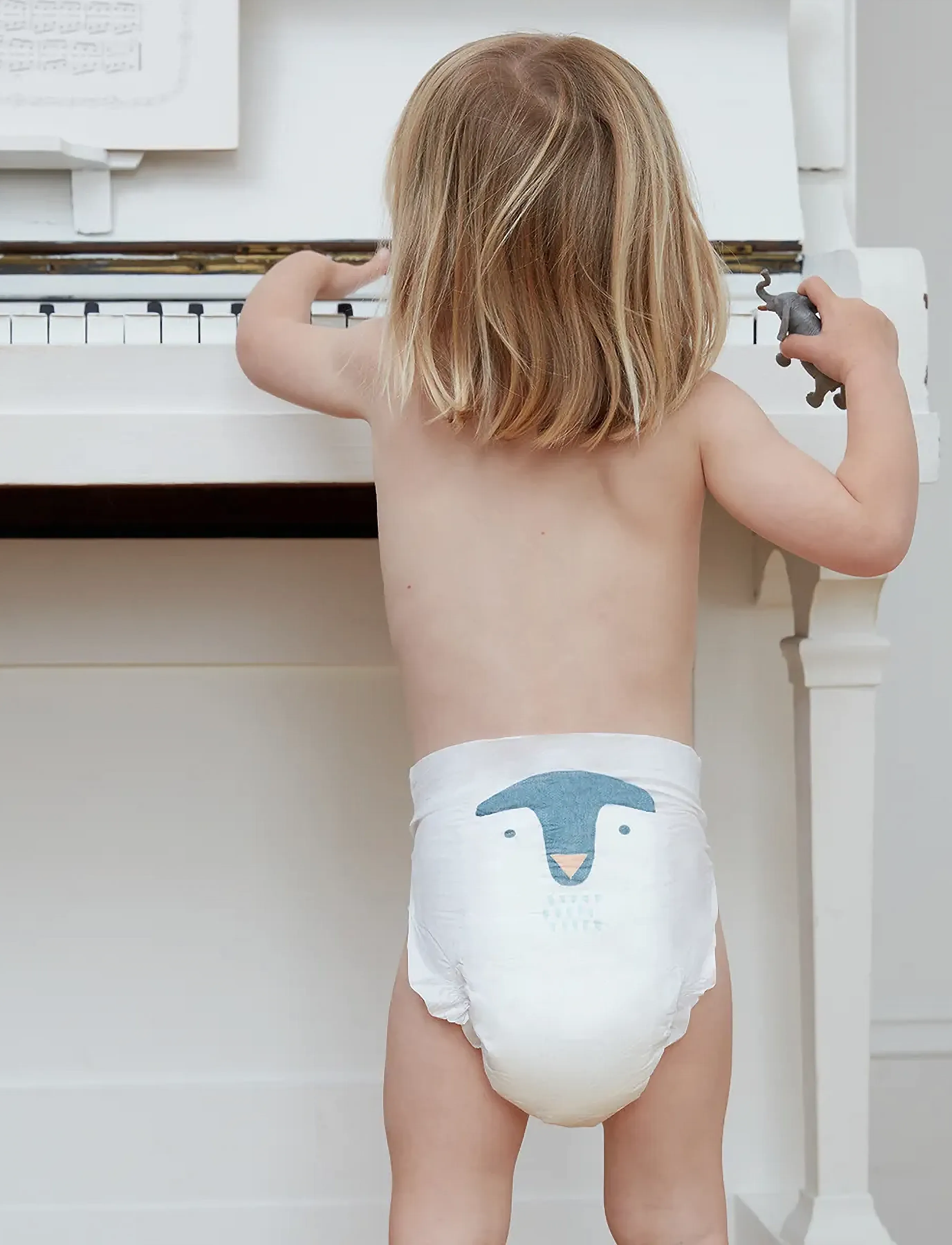 Kit & Kin Eco Nappies, Børn, Mønstrede Bleer, Hvid, Str: 38ST)
