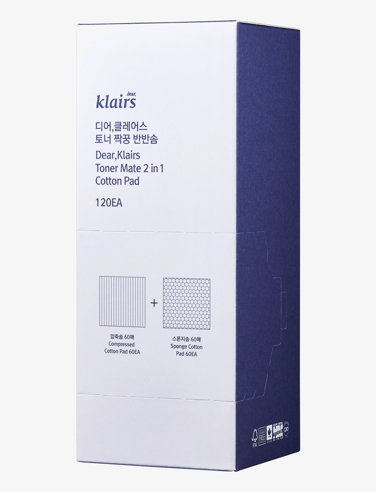 Klairs - Toner Mate 2 in 1 Cotton Pad - toner pads - white - 1