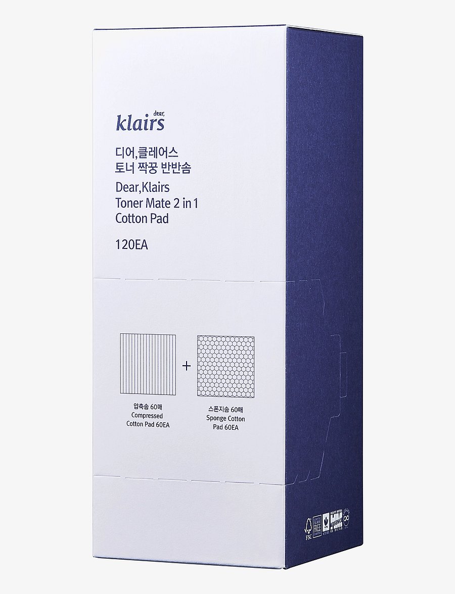 Klairs - Toner Mate 2 in 1 Cotton Pad - toonikupadjad - white - 1