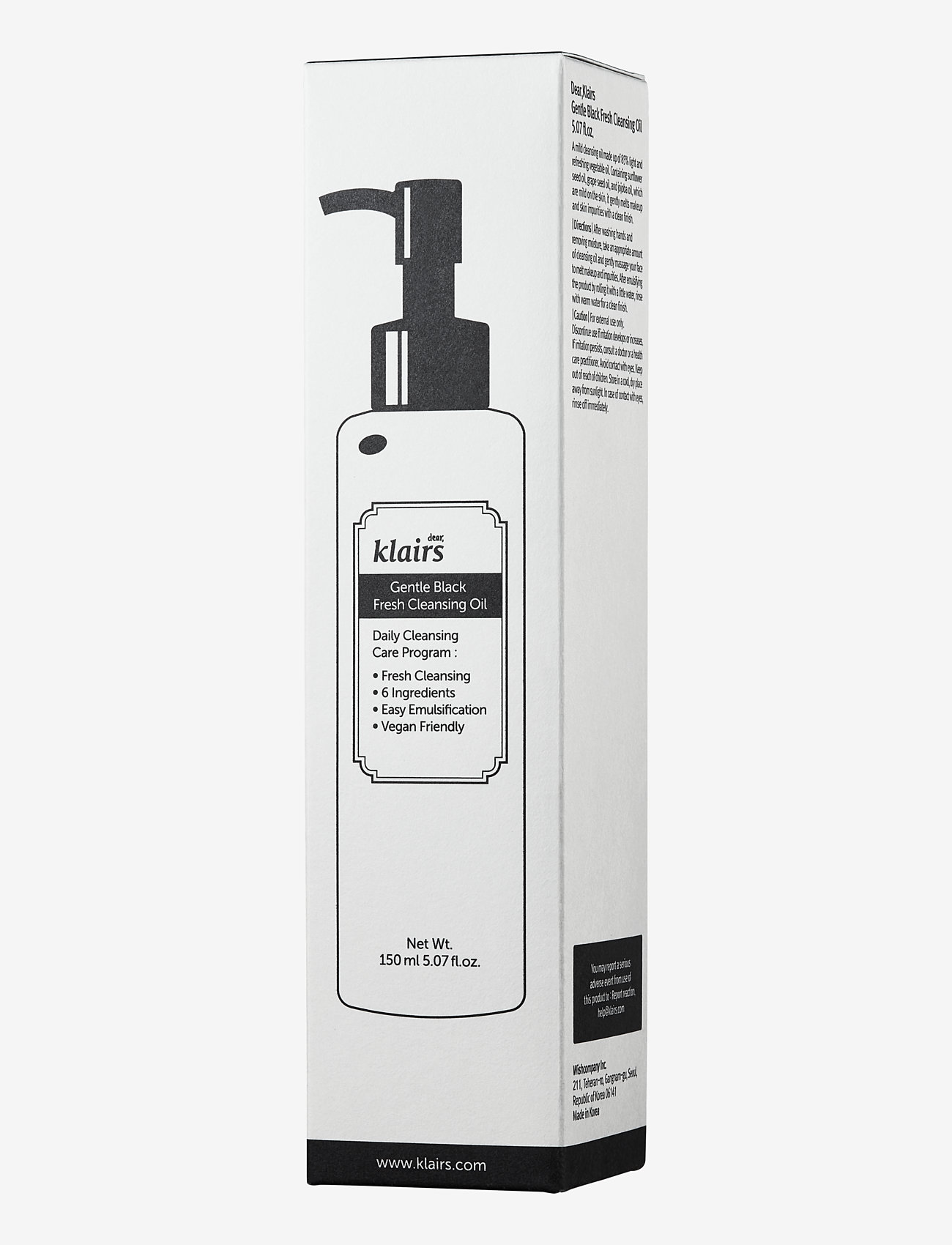 Klairs - Gentle Black Fresh Cleansing Oil Full Size - rengöringsolja - white - 2