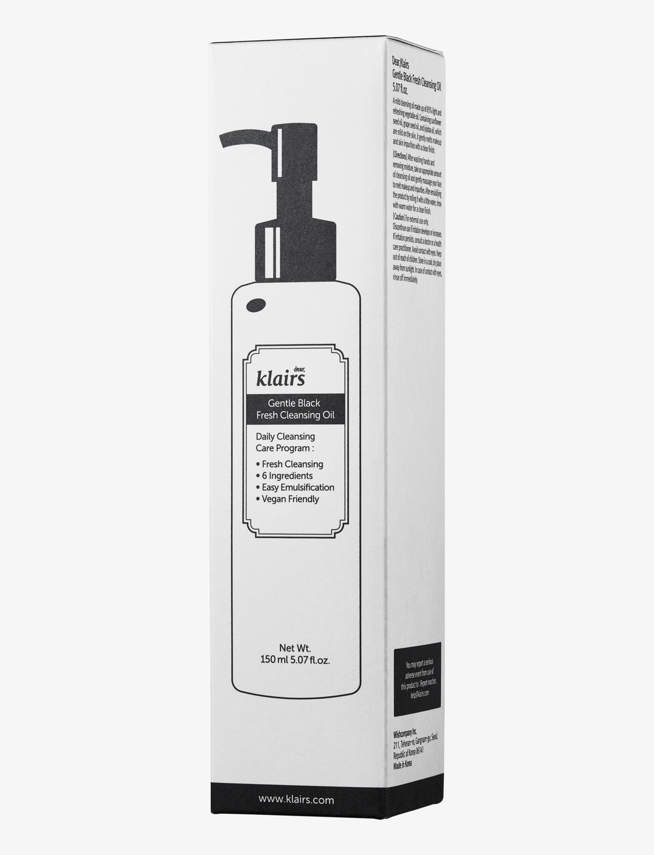 Klairs - Gentle Black Fresh Cleansing Oil Full Size - valomosios putos - white - 2