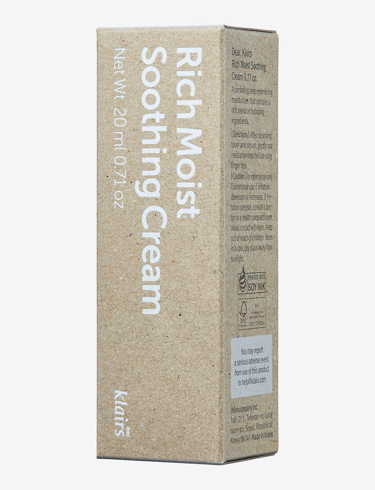 Klairs - Rich Moist Soothing Cream Mini - fuktkrämer - white - 1