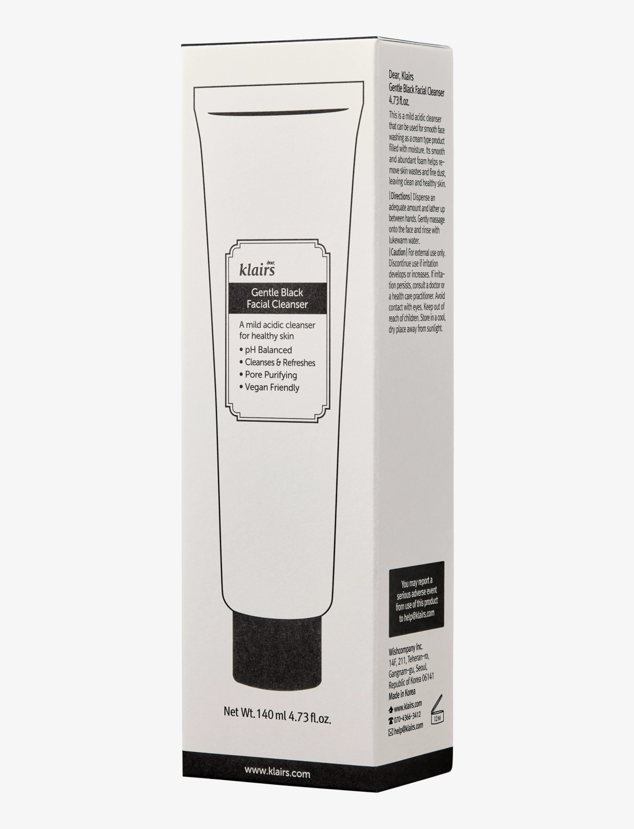 Klairs - Gentle Black Facial Cleanser Full Size - hudpleje - white - 2