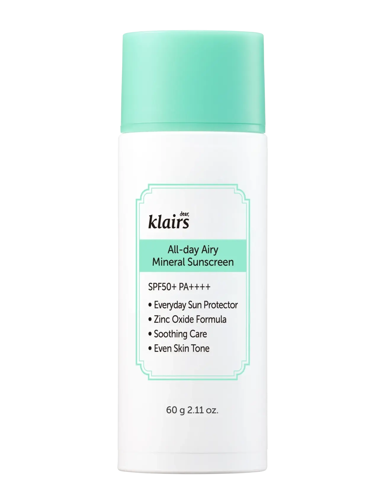 Klairs All-Day Airy Mineral Sunscreen, Ansigt, Nude, Str: 60 G