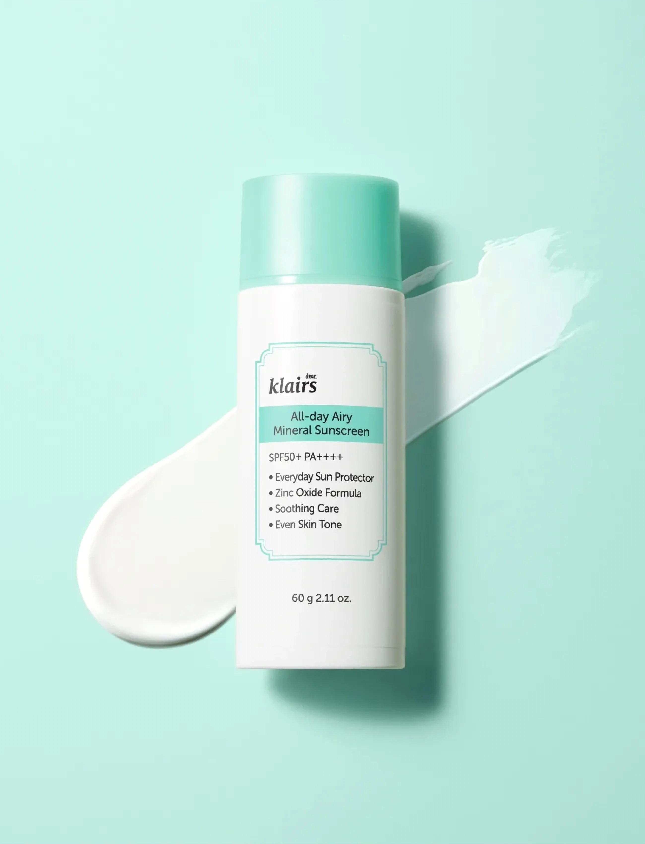Klairs Klairs All-Day Airy Mineral Sunscreen, 60 G, Nude, Solpleje > Ansigt, Dame