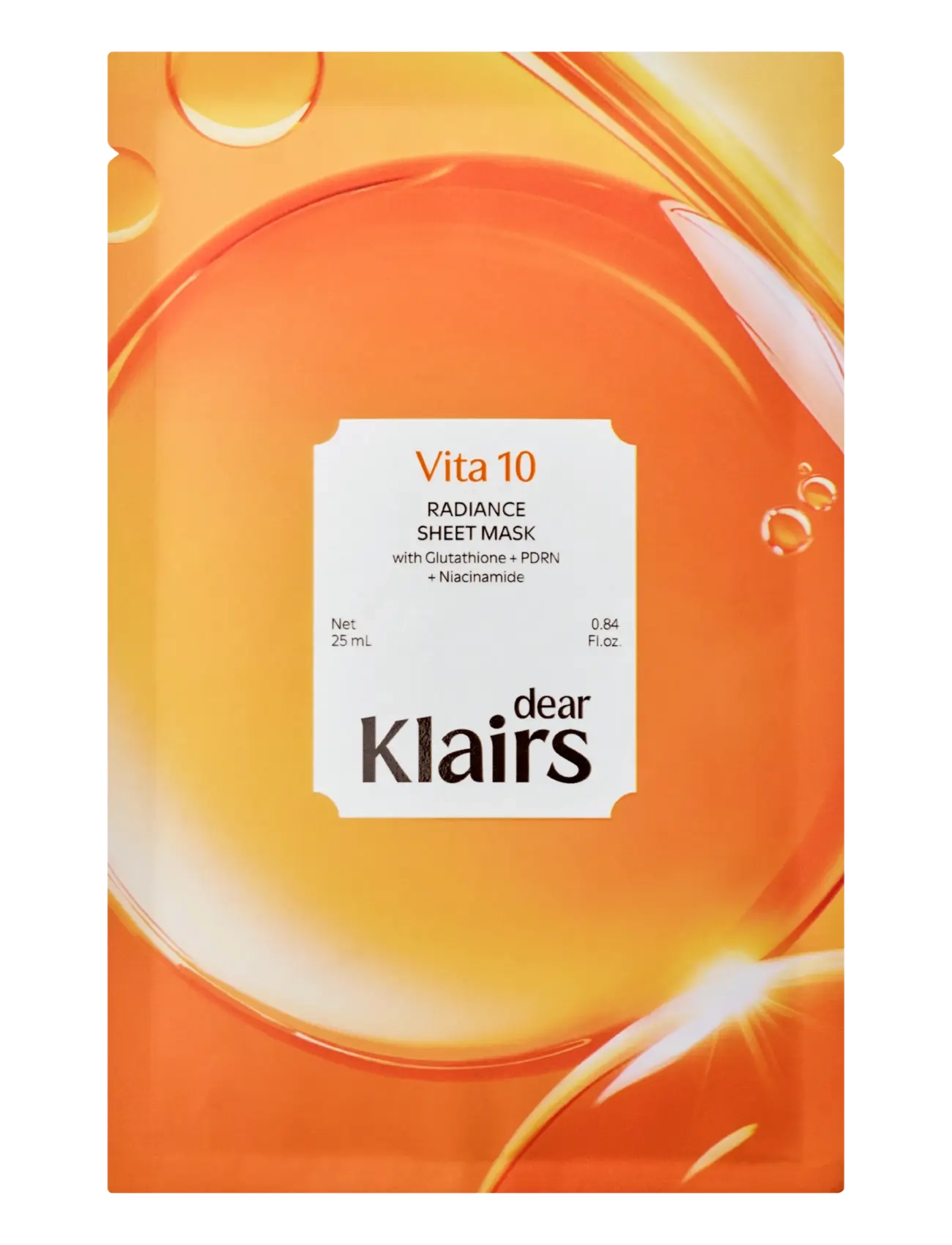 Klairs KLAIRS Vita 10 Radiance Sheet Mask 25ml - Nägu - WHITE / clear