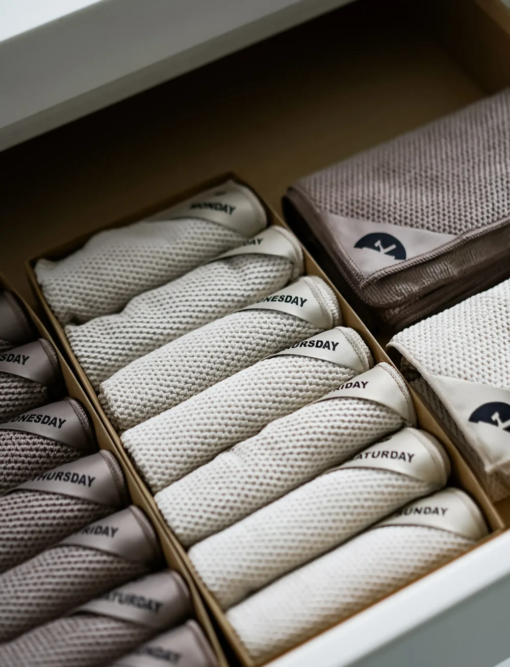 Klud - Premium kitchen cloth weekdays, Almond - chiffons et brosse à vaisselle - almond - 5