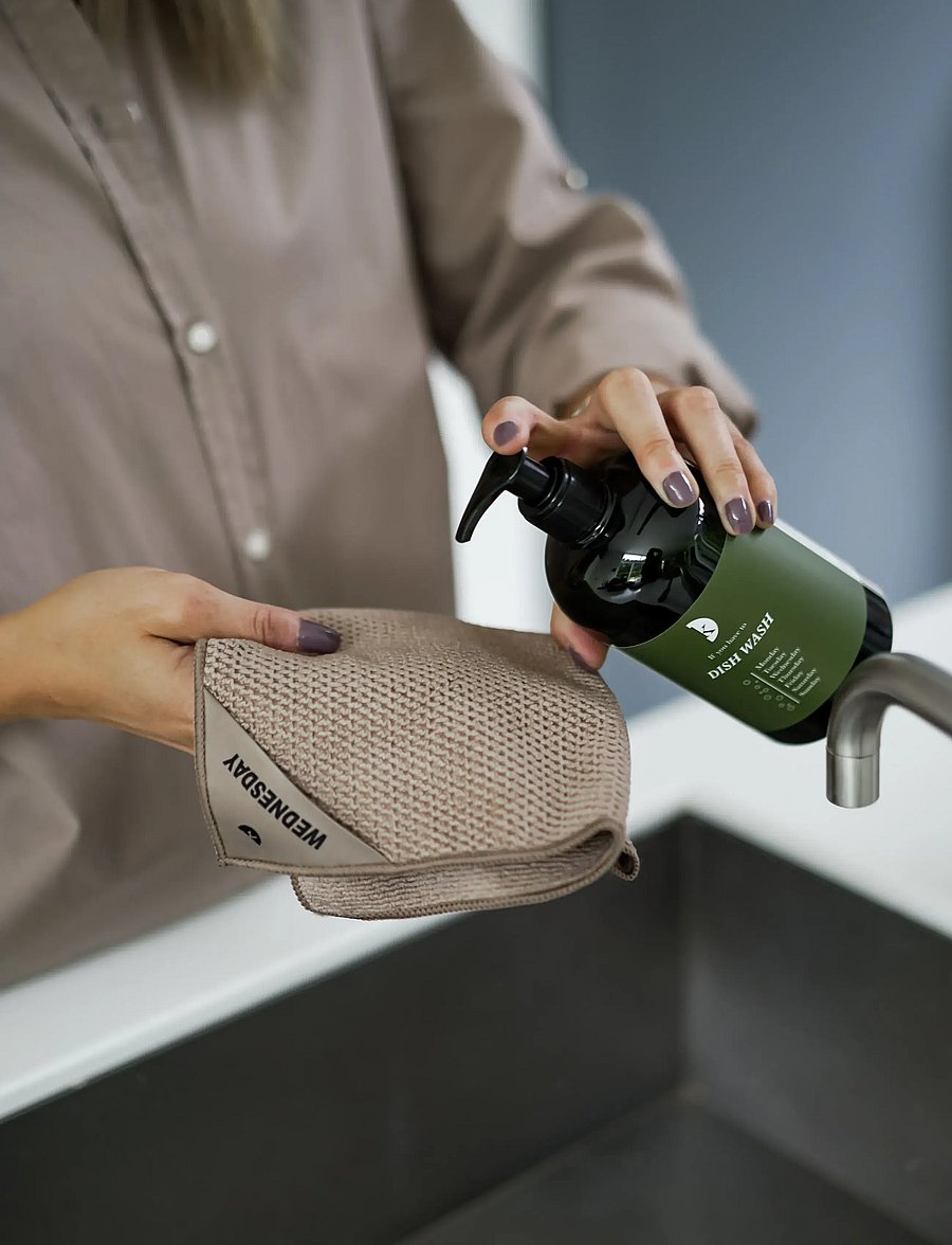 Klud - Premium kitchen cloth weekdays, Latte - lupatiņas un birstes traukiem - latte - 0