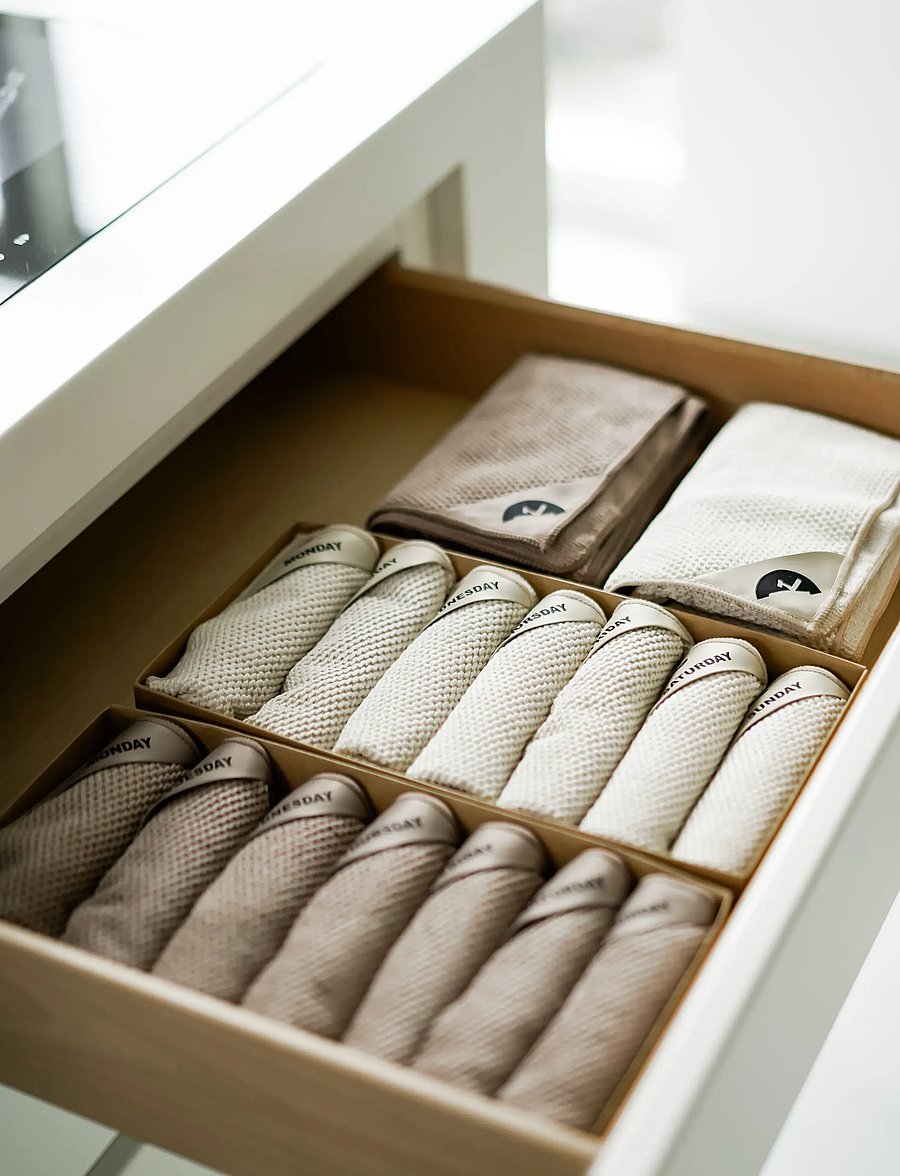 Klud - Premium kitchen cloth weekdays, Latte - lupatiņas un birstes traukiem - latte - 4
