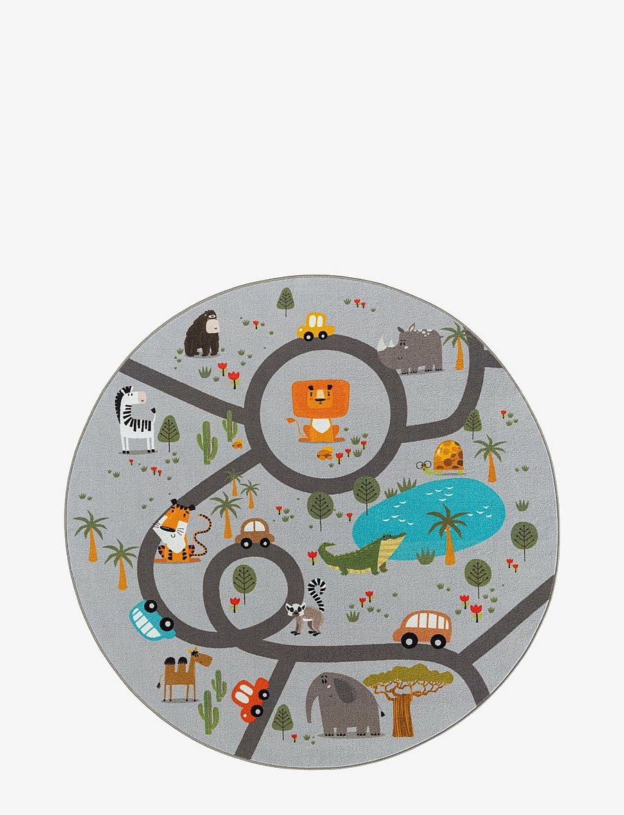 KM Home - Play Animals - runde teppiche - grey - 1