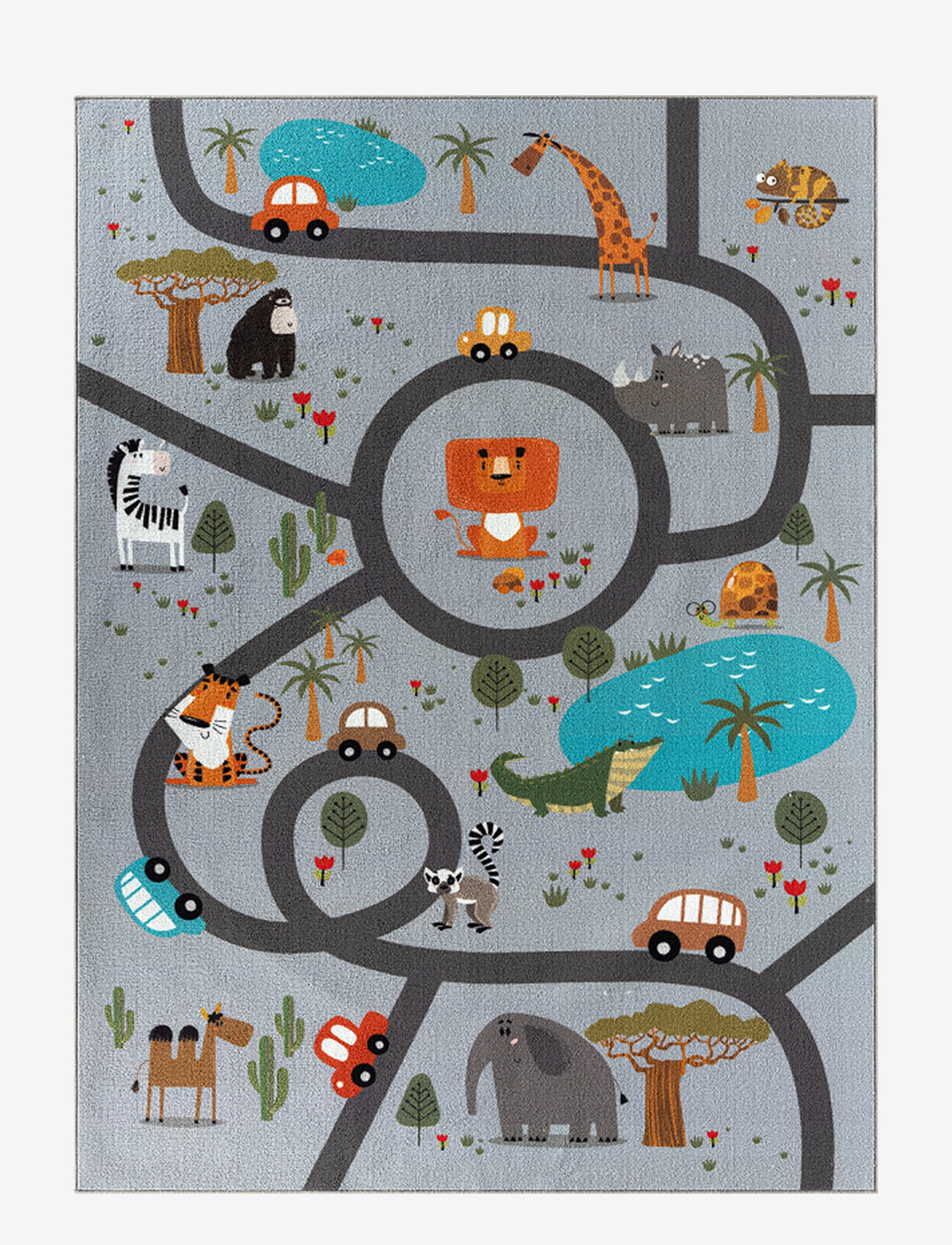KM Home - Play Animals - rechteckig teppiche - grey - 1