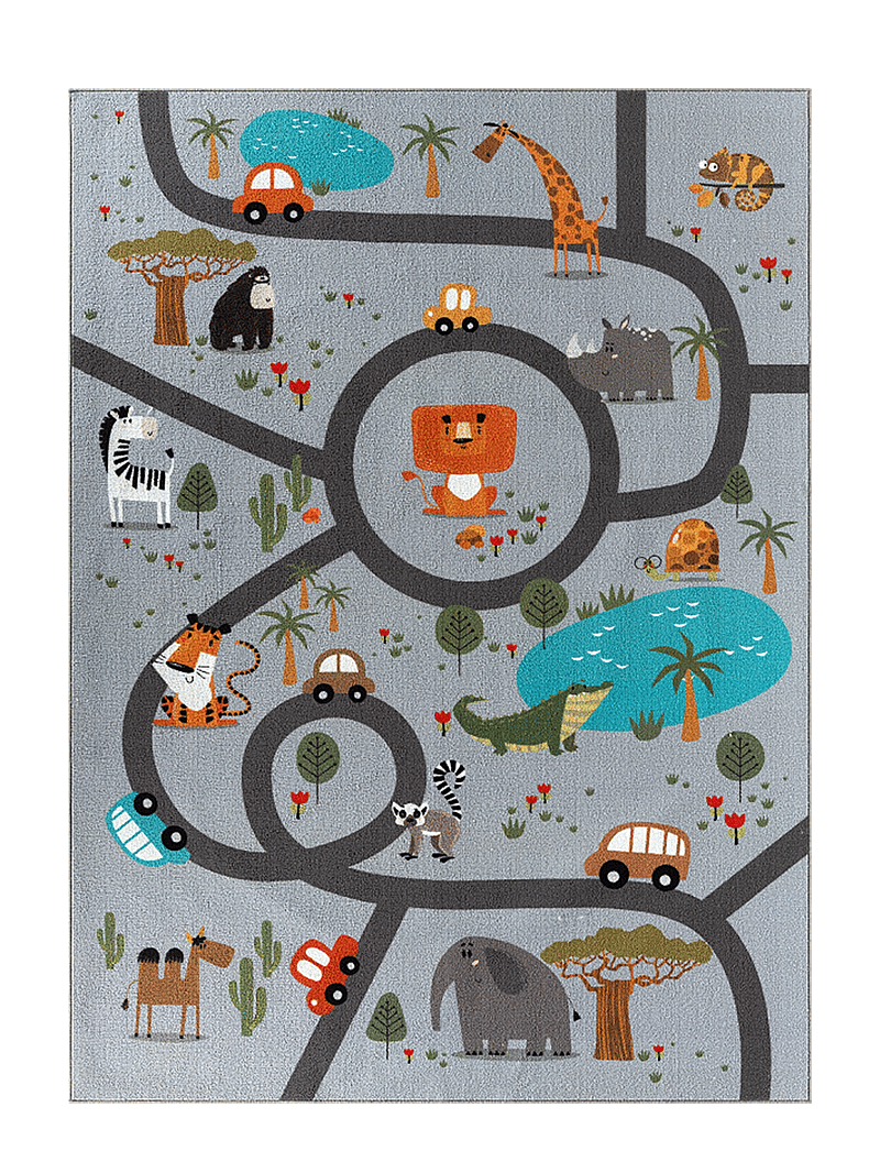 KM Home - Play Animals - rechteckig teppiche - grey - 1