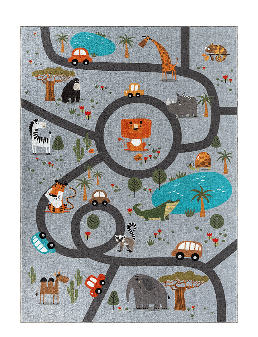 KM Home - Play Animals - rechteckig teppiche - grey - 1