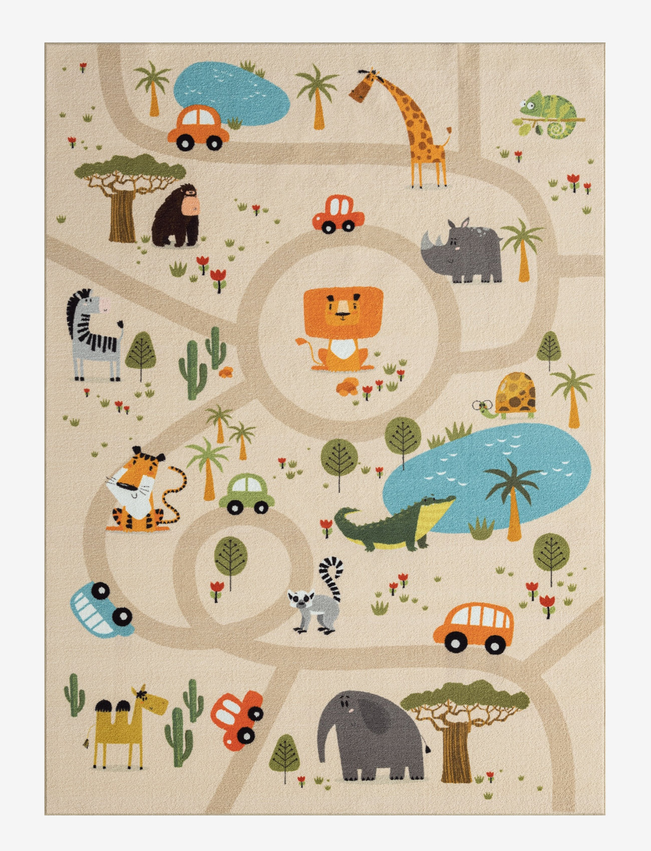 KM Home - Play Animals - rektangulära mattor - linen - 1