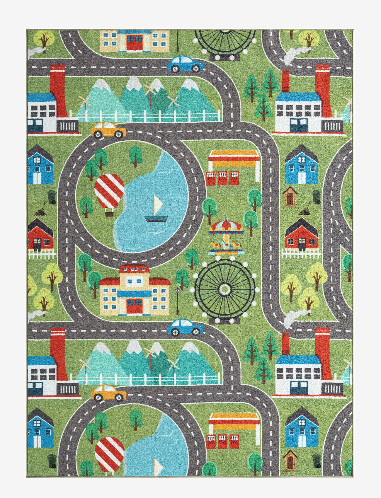 KM Home - Play Road - rectangular rugs - green - 1