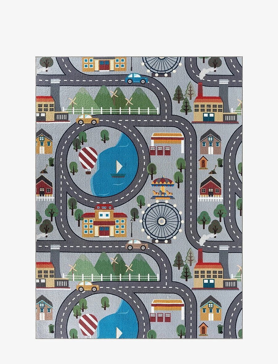 KM Home - Play Road - rechteckig teppiche - grey - 1