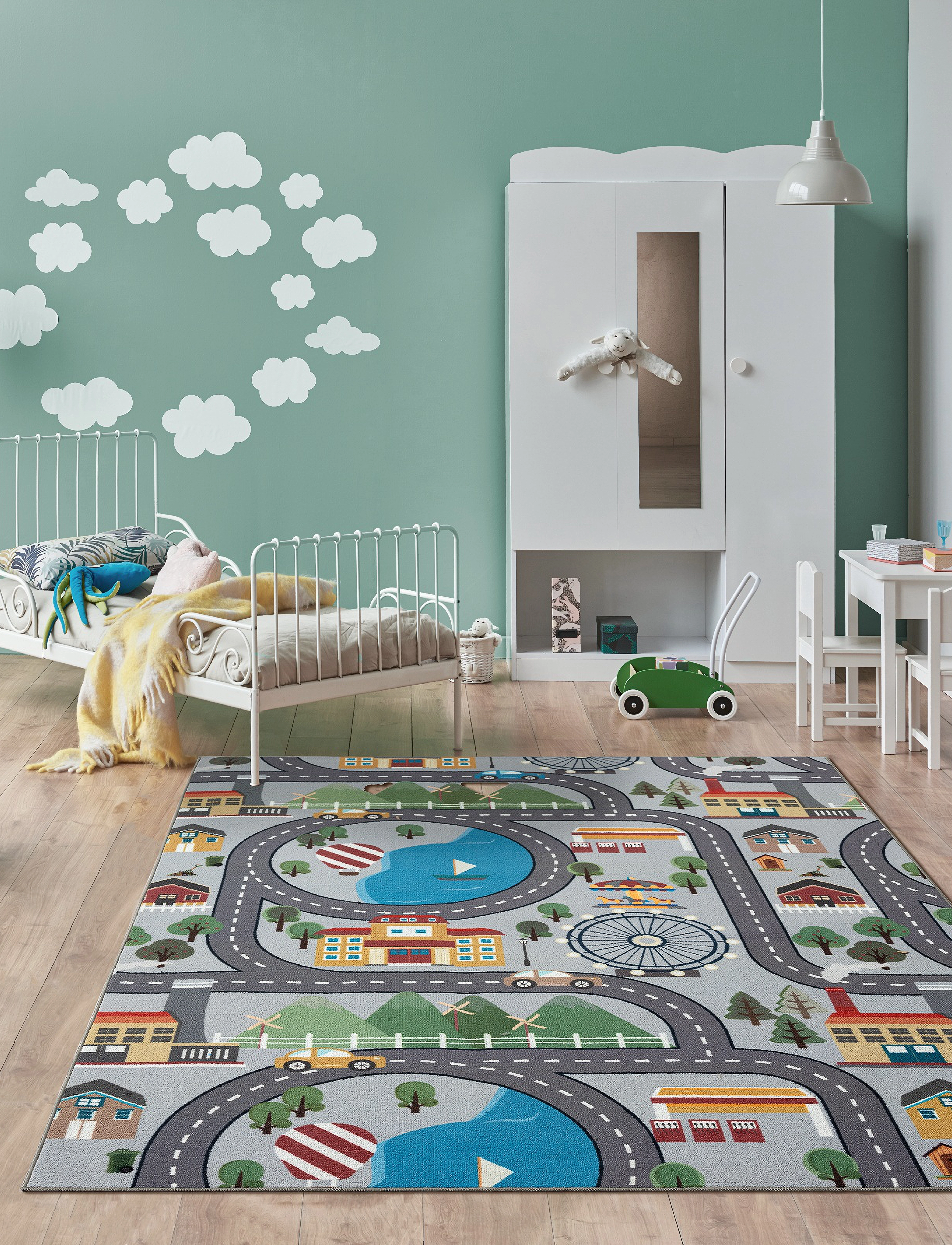 KM Home Play Road, 120X160 cm, Multi/patterned, Tæpper Og Gulvtæpper > Rektangulære Tæpper, Børn