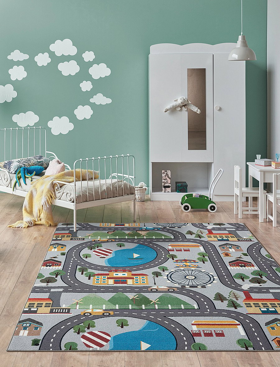 KM Home - Play Road - rechteckig teppiche - grey - 0