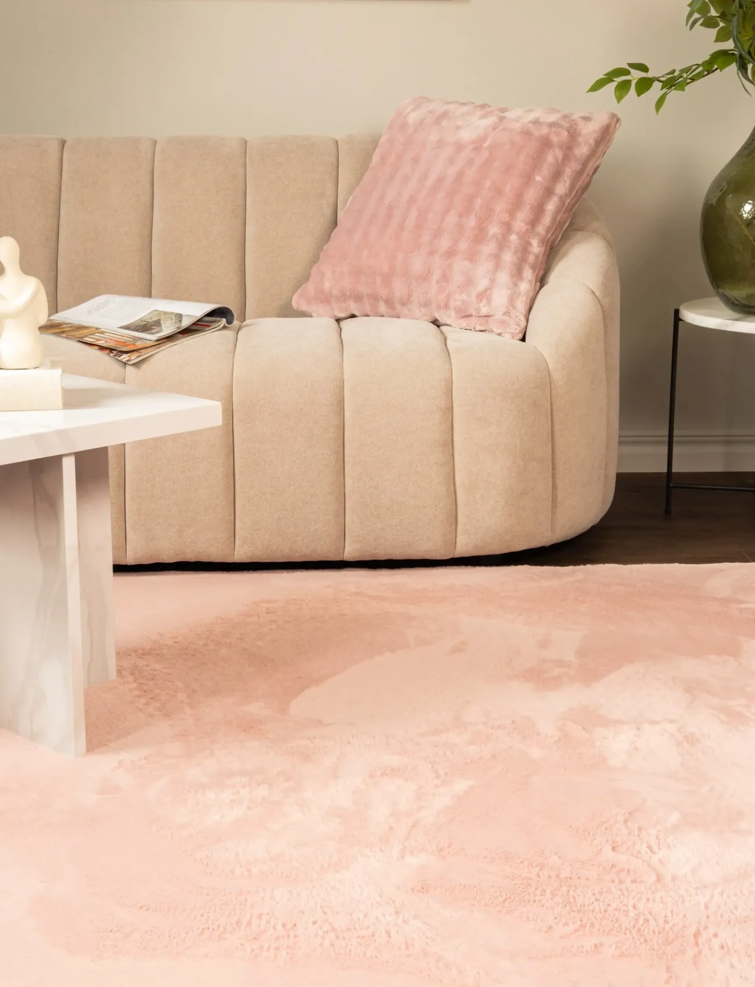 KM Home - Relax - bomuldstæpper & kludetæpper - dusty pink - 3
