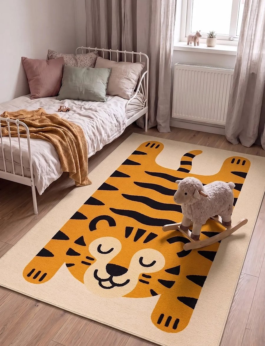 KM Home - Play Tiger - rektangulära mattor - linen - 0