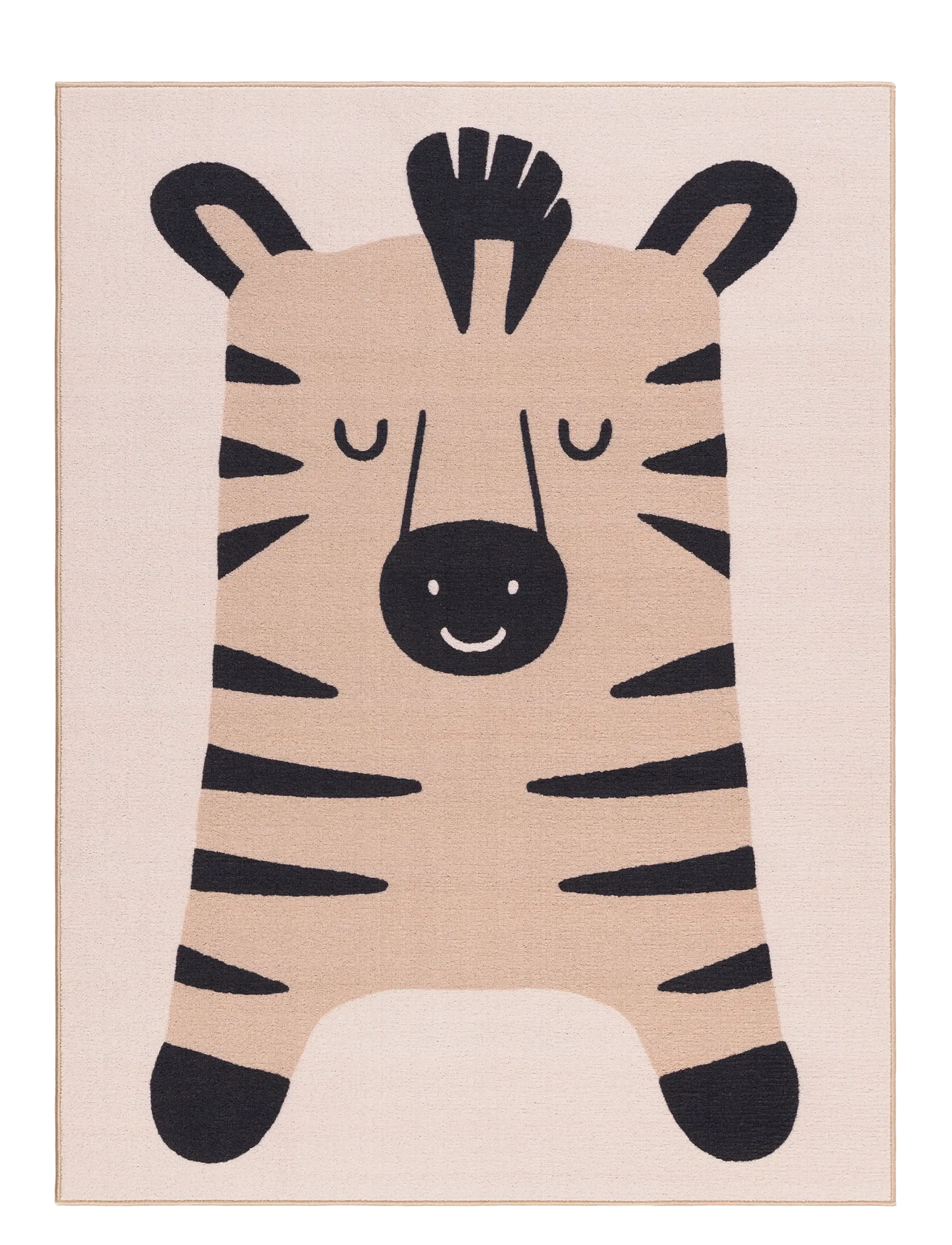 KM Home Play Zebra, Firkantet tæppe, Beige, Str: 120X160CM