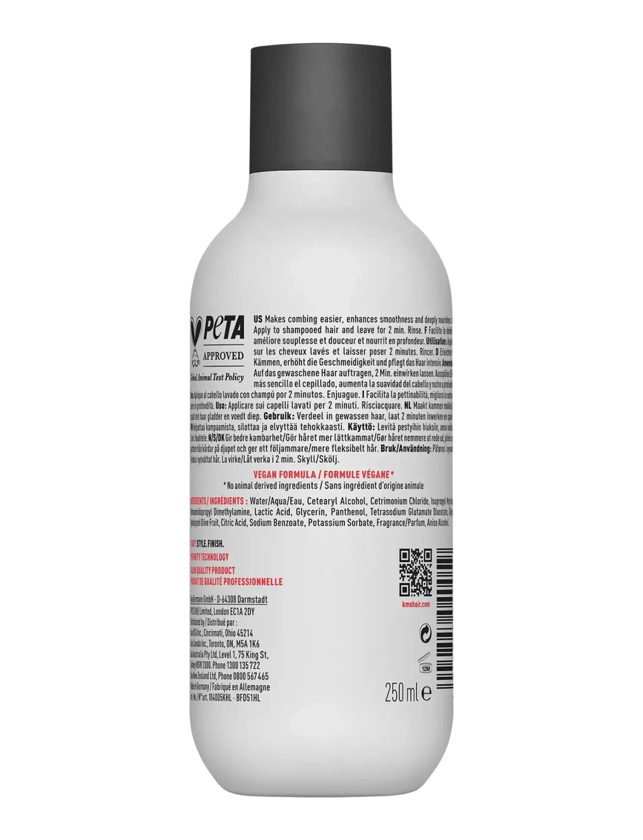 KMS Hair - ALL SMOOTH  Conditioner 250ml - hårpleje - clear - 1