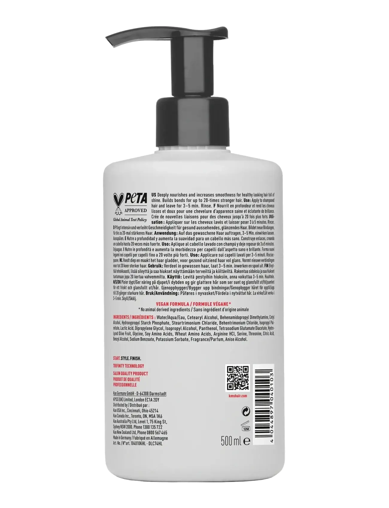 KMS Hair - ALL SMOOTH  Intense Nourishing Treatment 500ml - hårkur - clear - 1