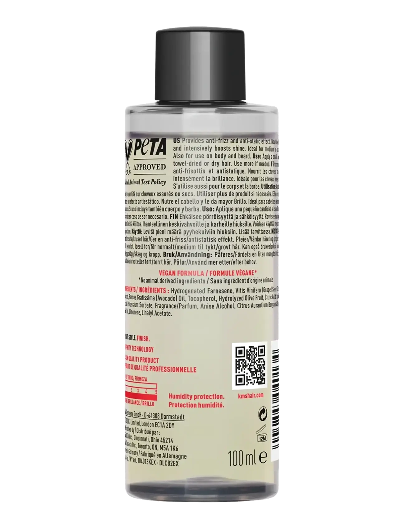 KMS Hair - ALL SMOOTH  Intense Nourishing Oil 100ml - hårolie - clear - 1
