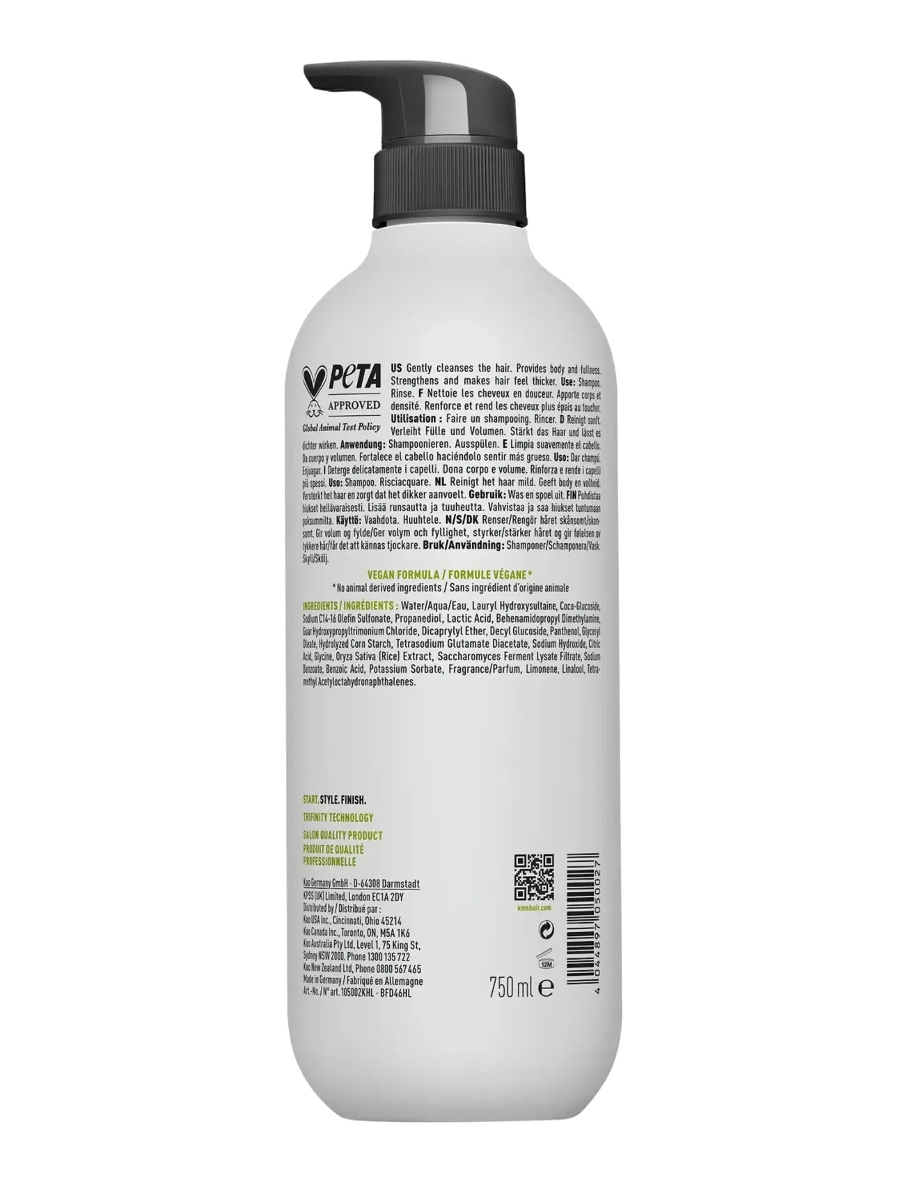 KMS Hair - ADD VOLUME Shampoo 750ml - sjampó - clear - 1
