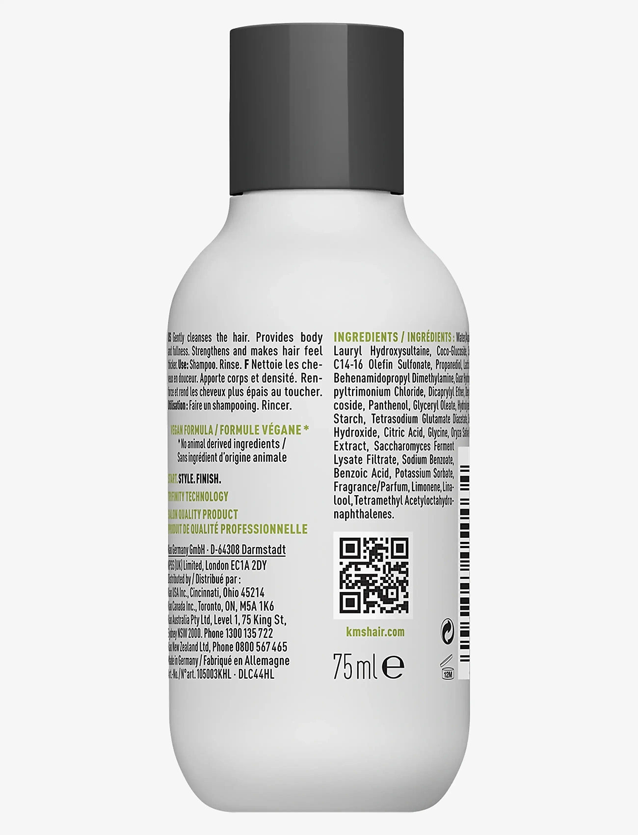 KMS Hair - ADD VOLUME Shampoo 75ml - hårpleje - clear - 1