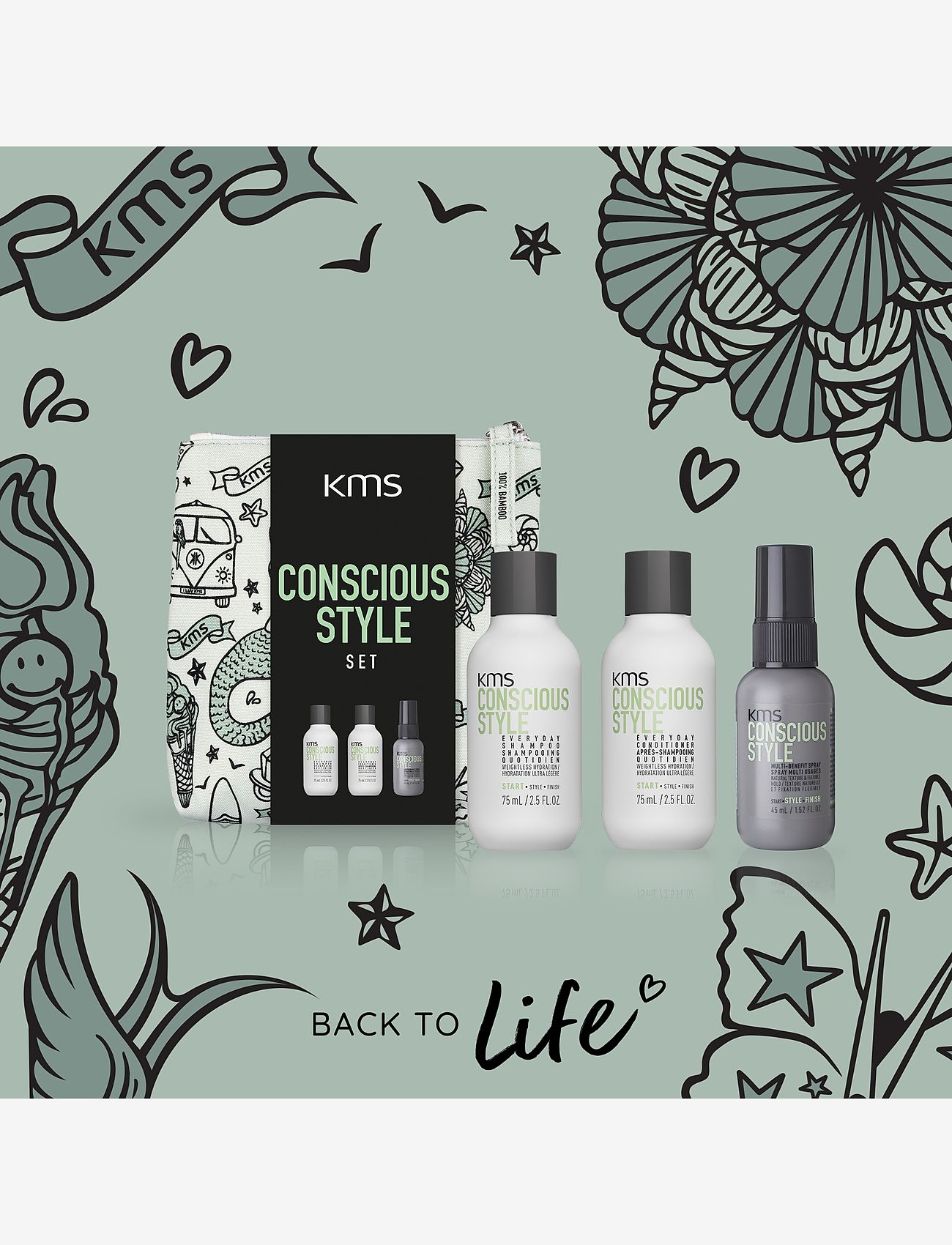 KMS Hair - KMS Conscious Style Travel Set - hiustenhoitosetit - clear - 1