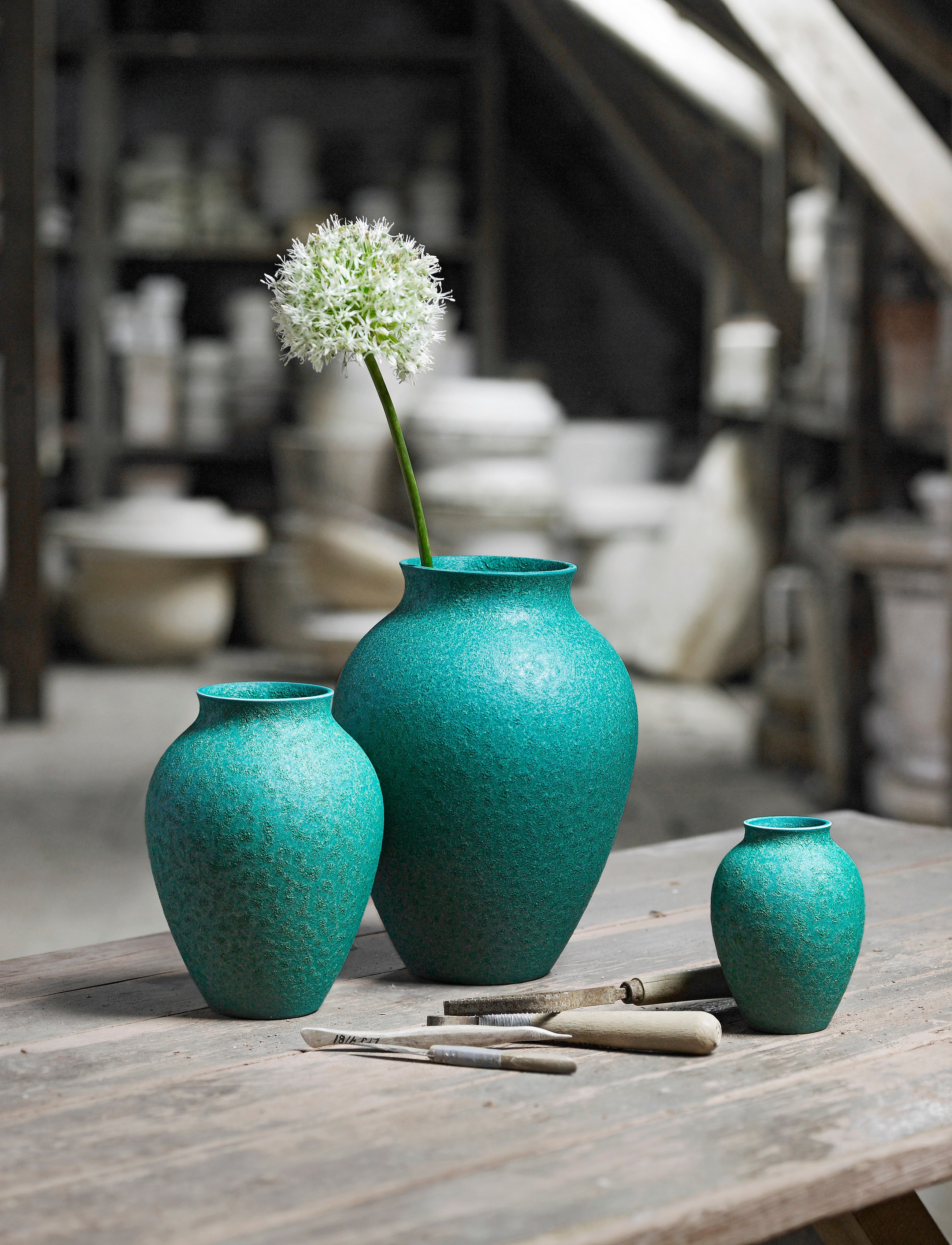 Knabstrup Keramik Knabstrup Vase, H27 cm, Green, Vaser > Små Vaser, Unisex