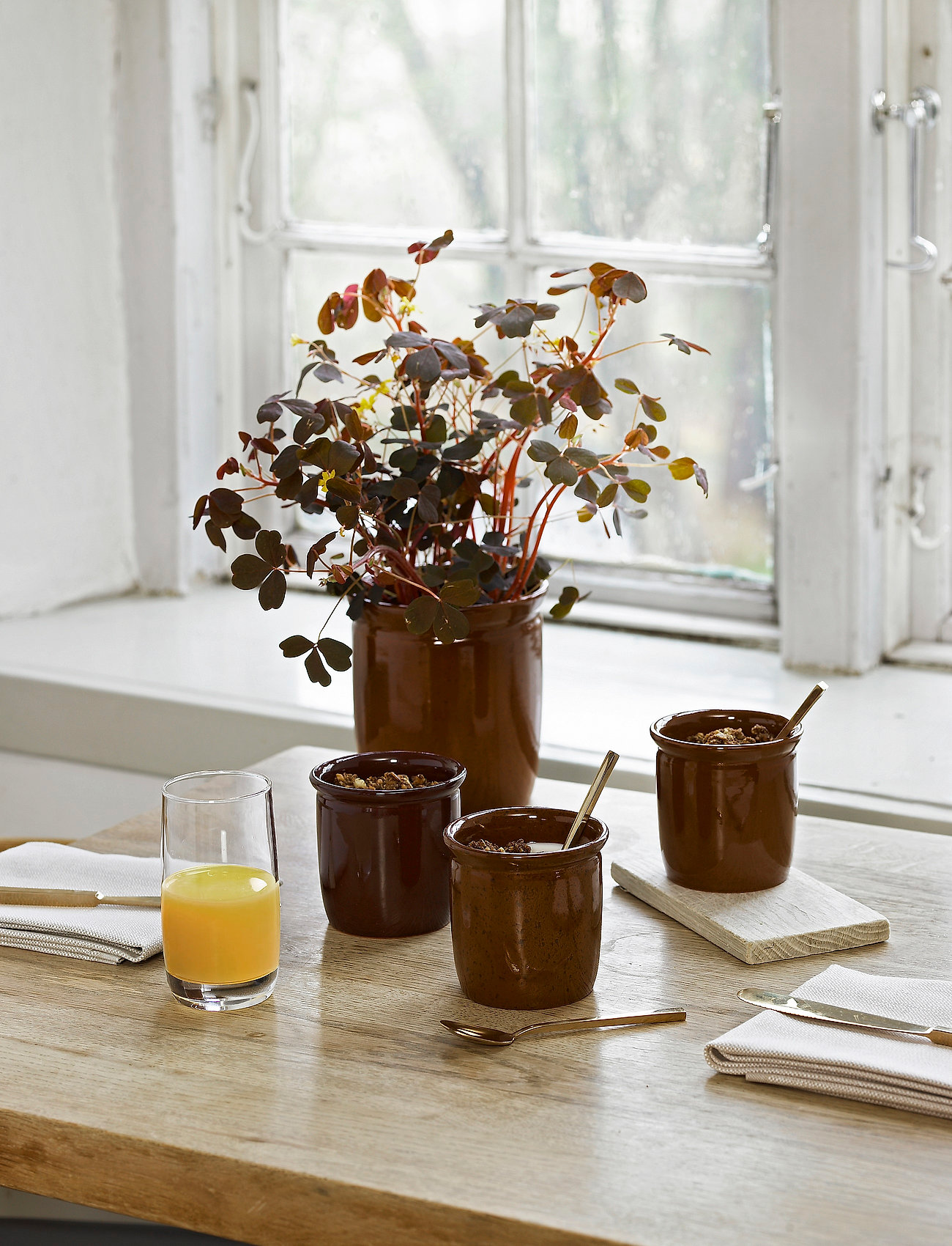 Knabstrup Keramik - Pickle jar, 3-pack - kitchen jars - light brown, brown, bordeaux - 1
