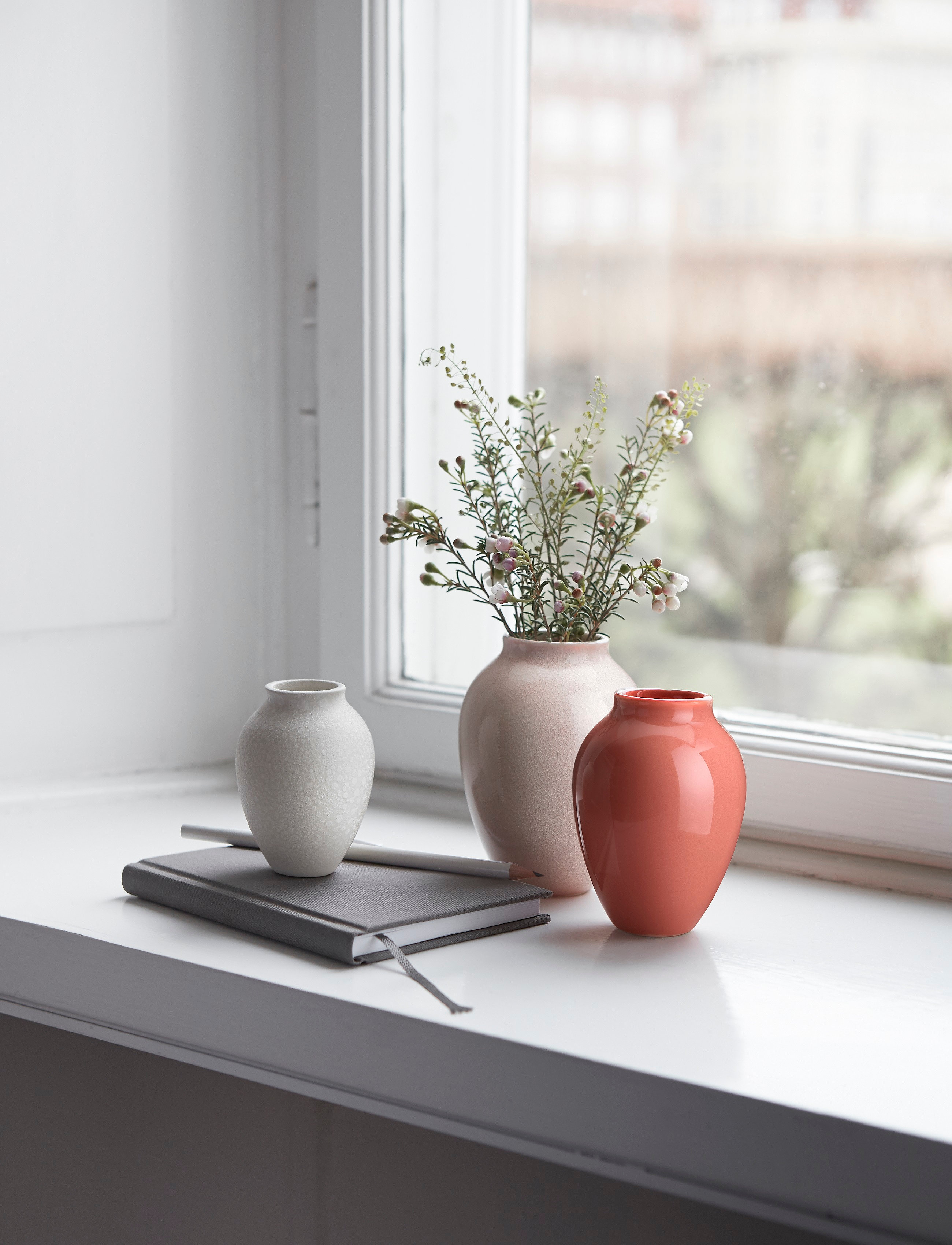 Knabstrup Keramik - Knabstrup Vase - rose, coral, white - 1