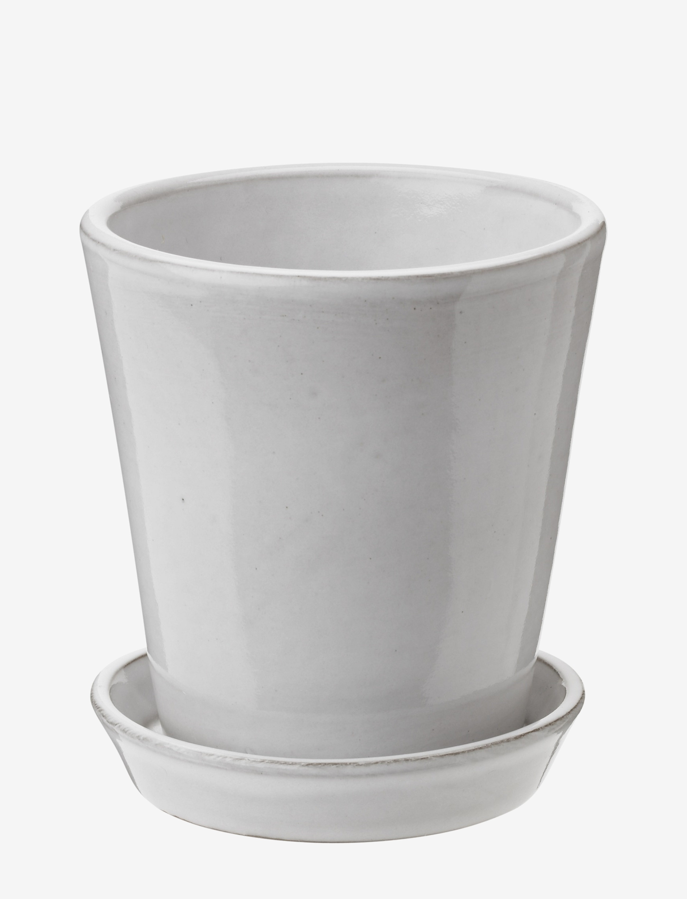 Knabstrup Keramik Dyrkningspotte, Flower Pots, Hvid, Str: Ø10.5X11.5CM