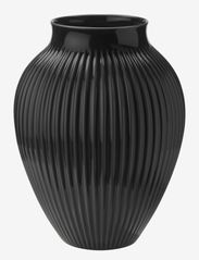 Knabstrup vase, grooves - BLACK