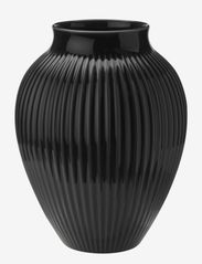 Knabstrup Keramik - Knabstrup vas H 27 cm ripple black - geburtstagsgeschenke - black - 0