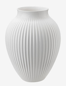 Knabstrup vas H 20 cm ripple white, Knabstrup Keramik