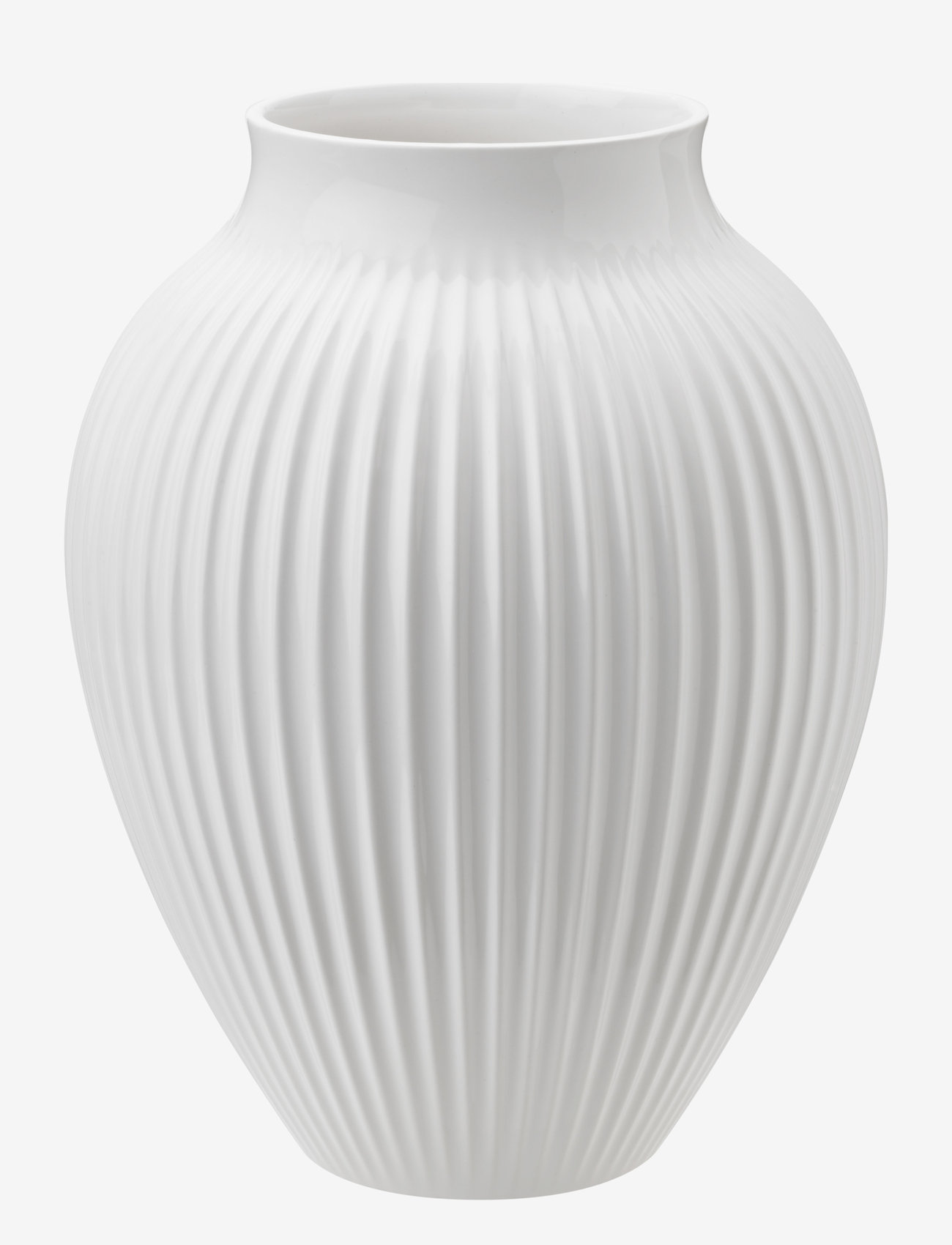 Knabstrup Keramik - Knabstrup vas H 20 cm ripple white - isot maljakot - white - 0