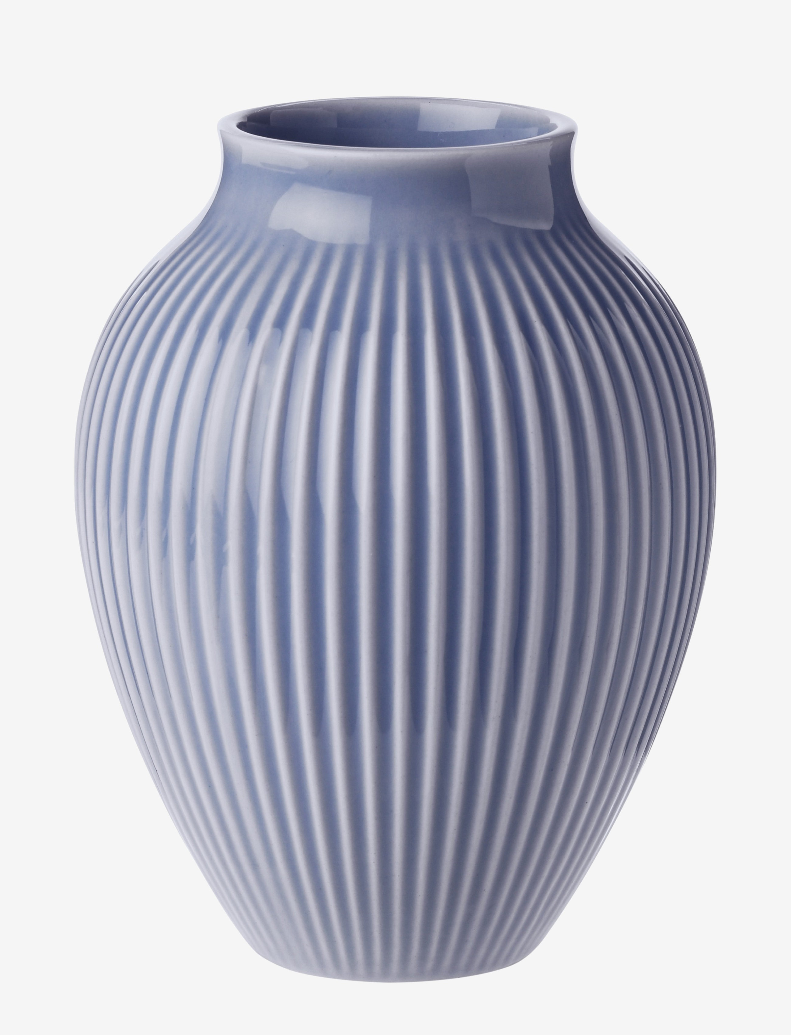 Knabstrup Keramik Knabstrup Vase, Riller, Stor vase, Blå, Str: H12.5CM